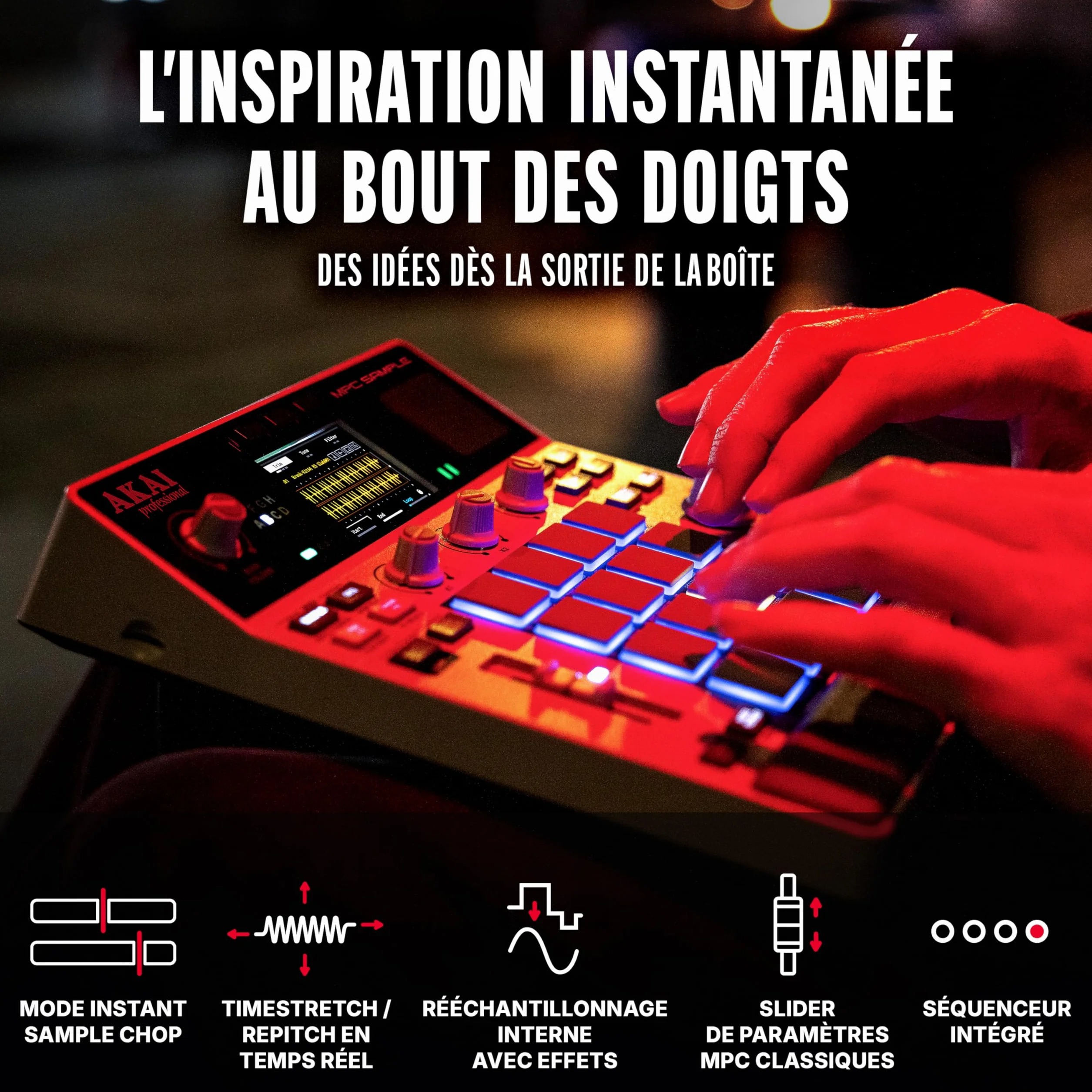 Akai Professional MPC Sample Sampler Portable Autonome avec Batterie Rechargeable USB-C