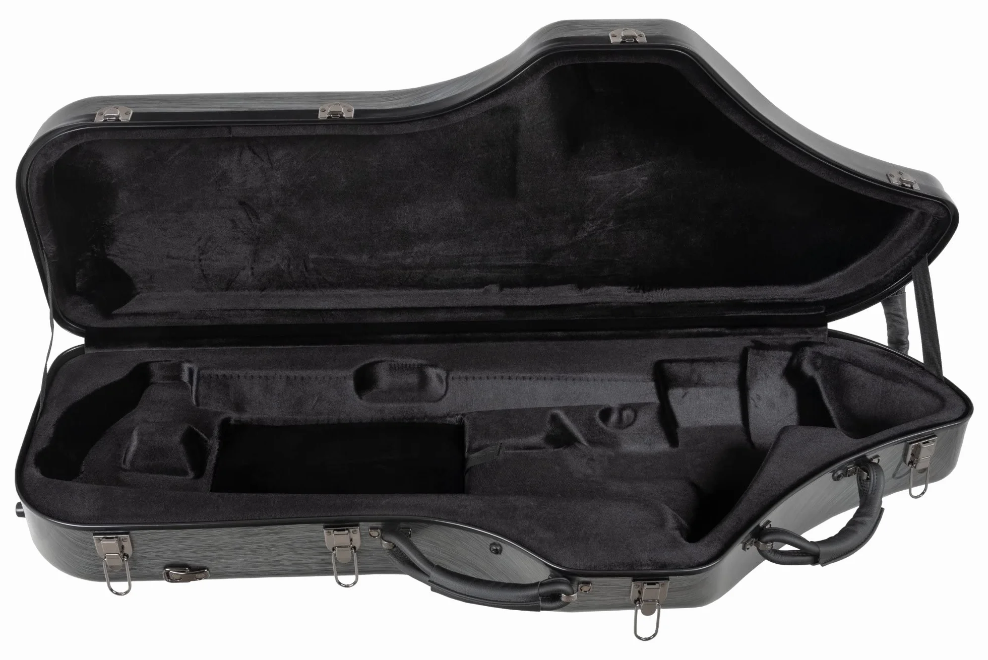Étui Trolley Rigide Lechgold pour Saxophone Baryton - Protection Thermoformée - Harnais Sac à Dos Look Carbone