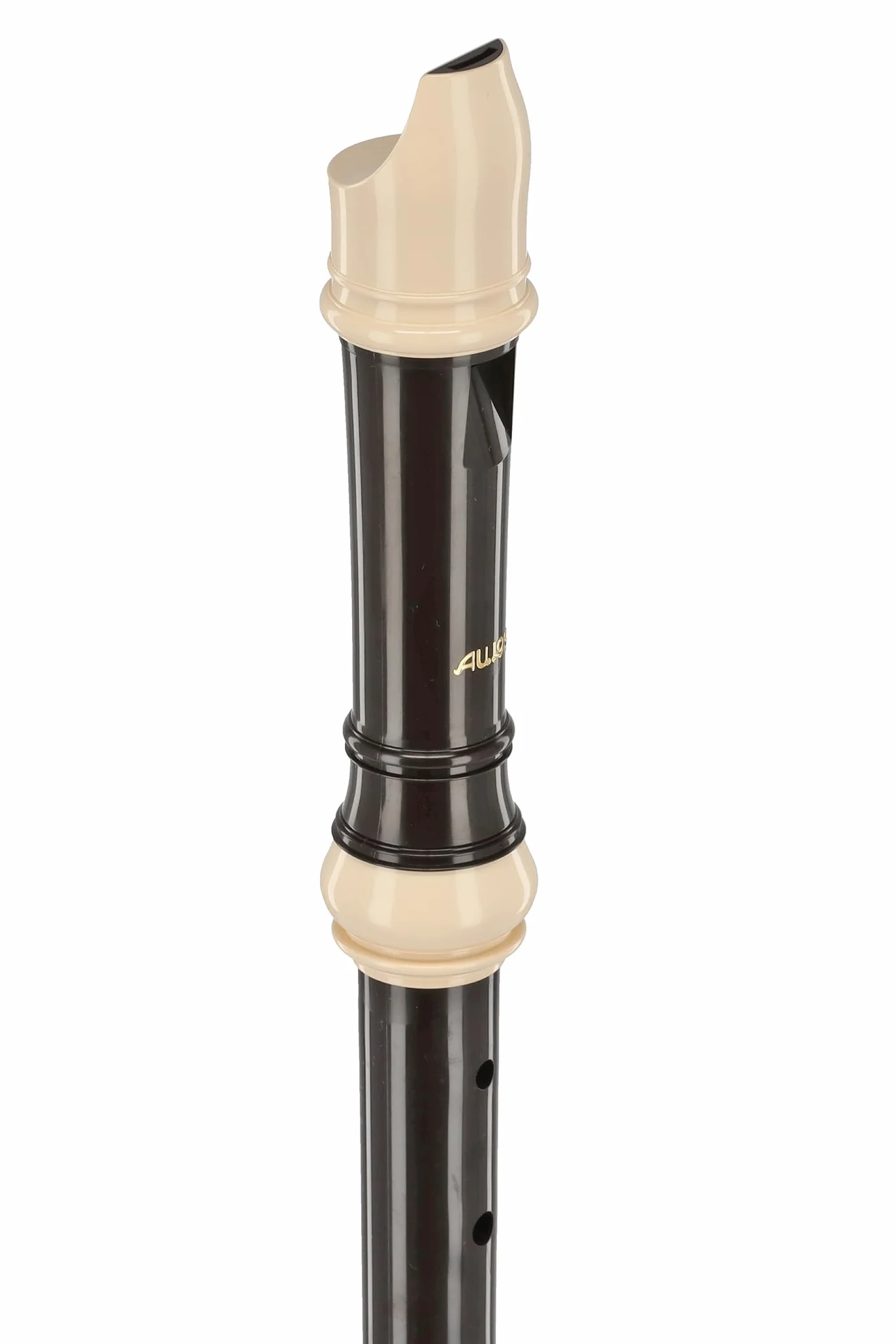 Aulos flûte à bec alto Symphony 509B brun foncé ivoire doigté baroque doubles trous étui écouvillon repose-pouce amovible 3 pièces canal d’air courbé