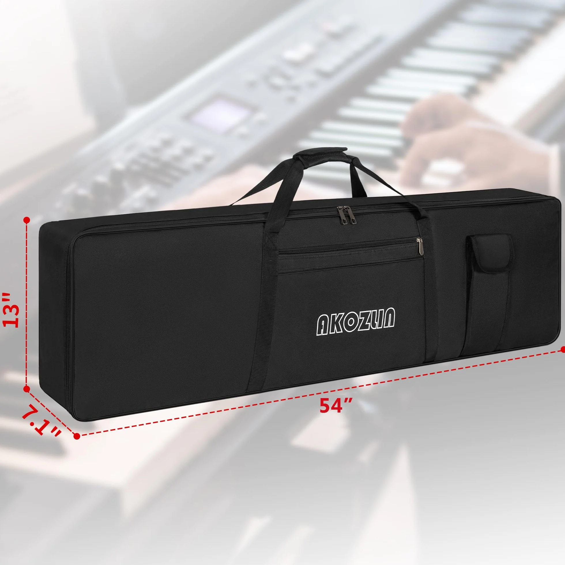 AKOZLIN Étui pour Clavier de Piano électrique 49/61/76/88 Touches Tissu Oxford 600D