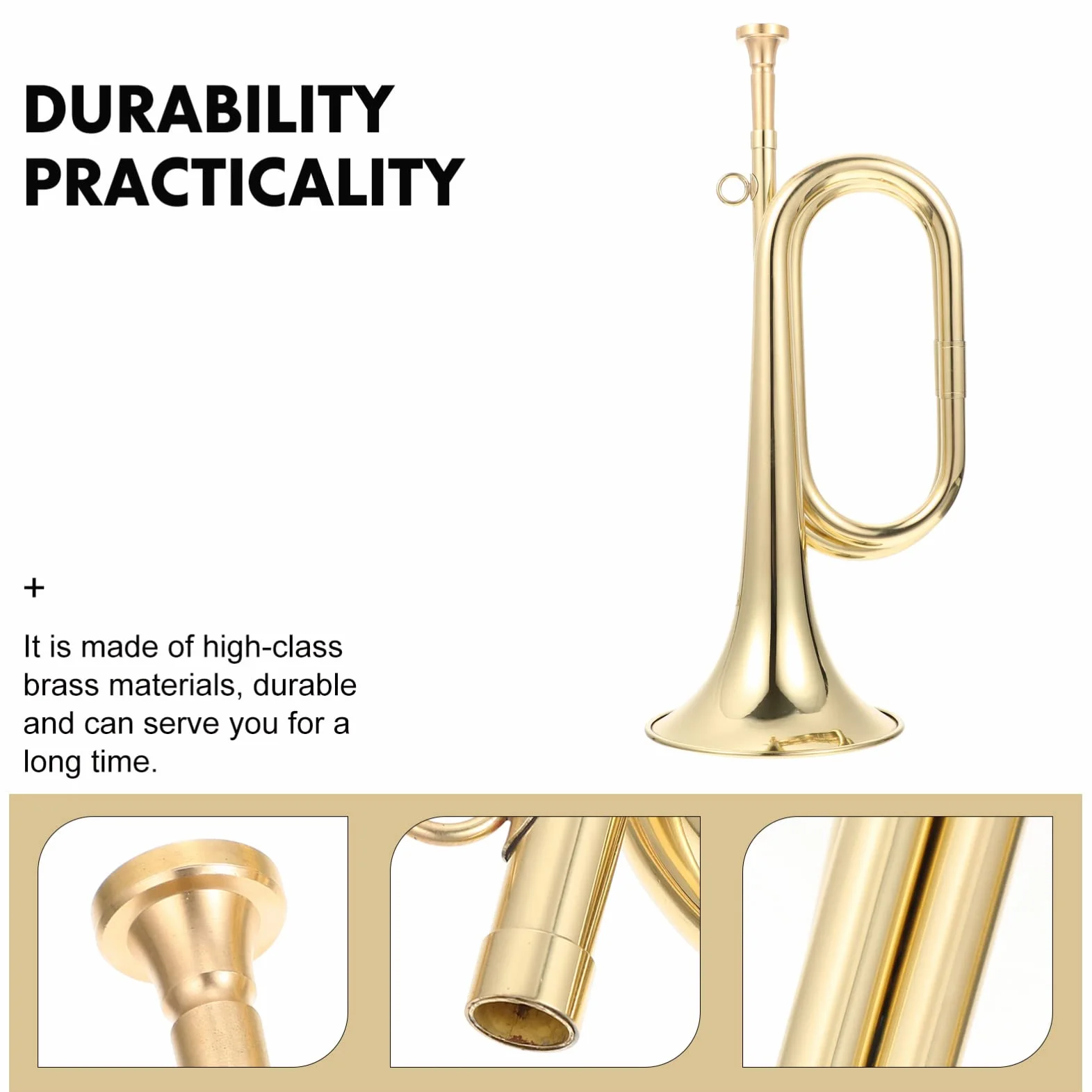 Clairon De Cavalerie En Laiton 31Cm Pour Débutants - Instrument À Vent Portable Avec Son Naturel
