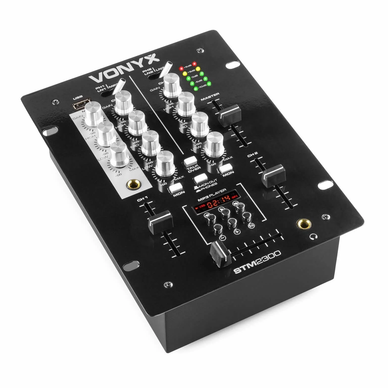 VONYX Kit Sono DJ 2.2 avec Table de Mixage et Accessoires DJ