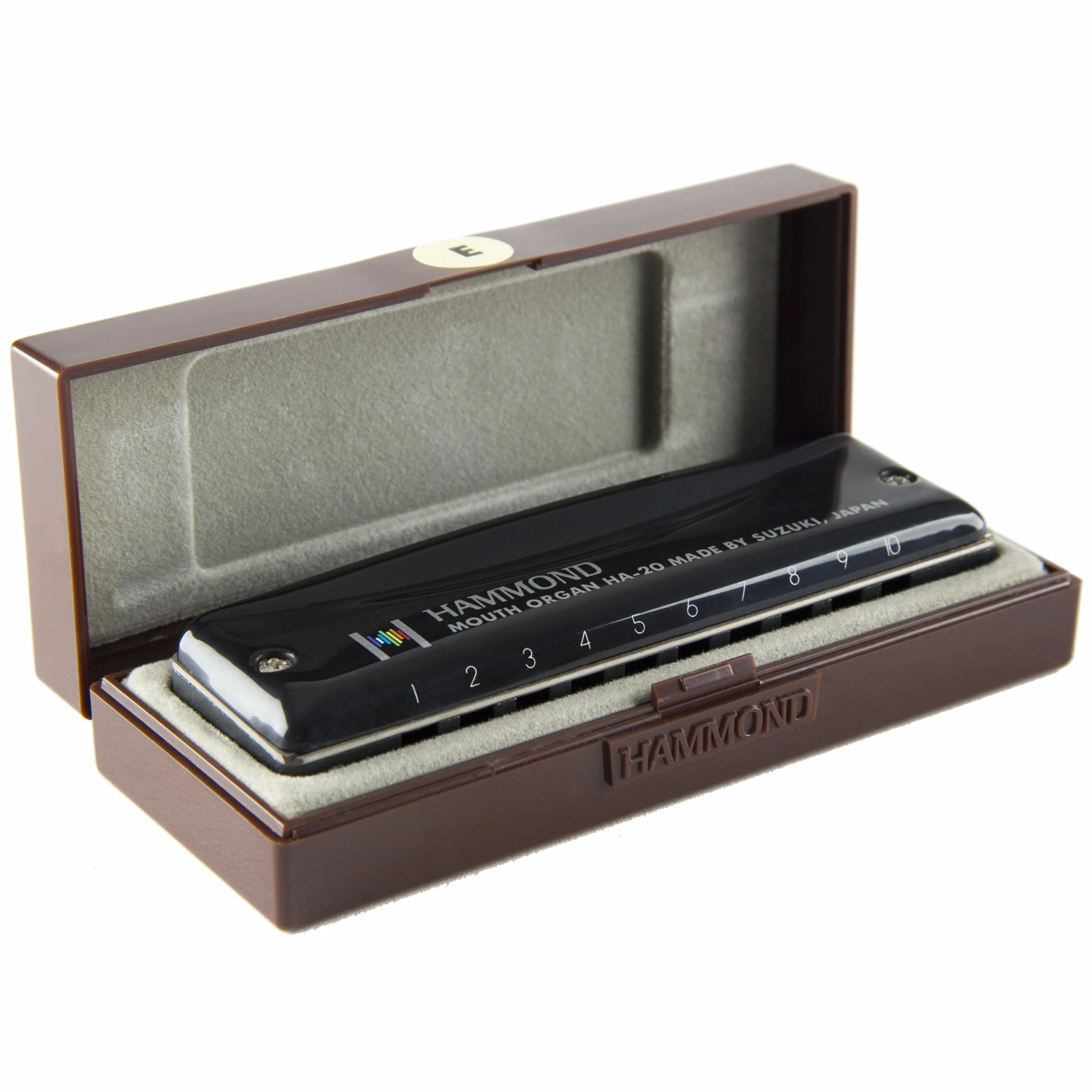 Suzuki HA20C Hammond Harmonica diatonique en do 10 Trous Noir