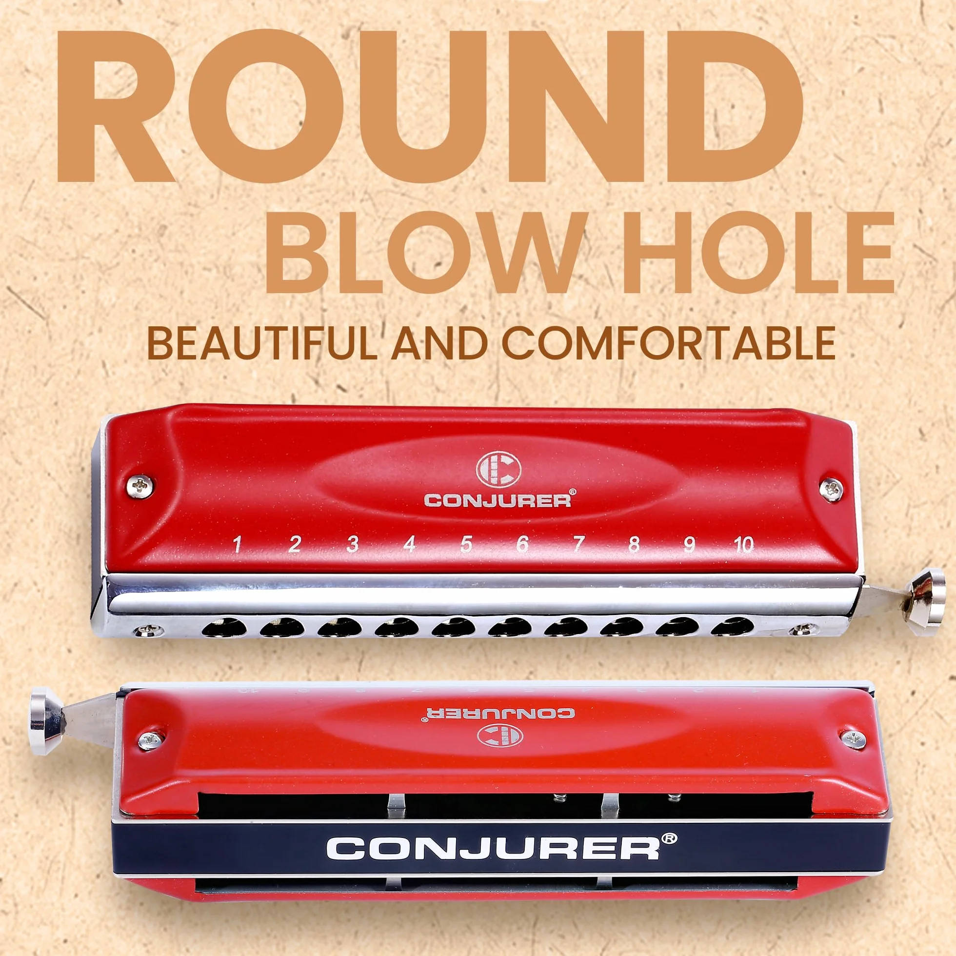CONJURER harmonica chromatique 10 trous 40 tons Do, anche en bronze phosphoreux