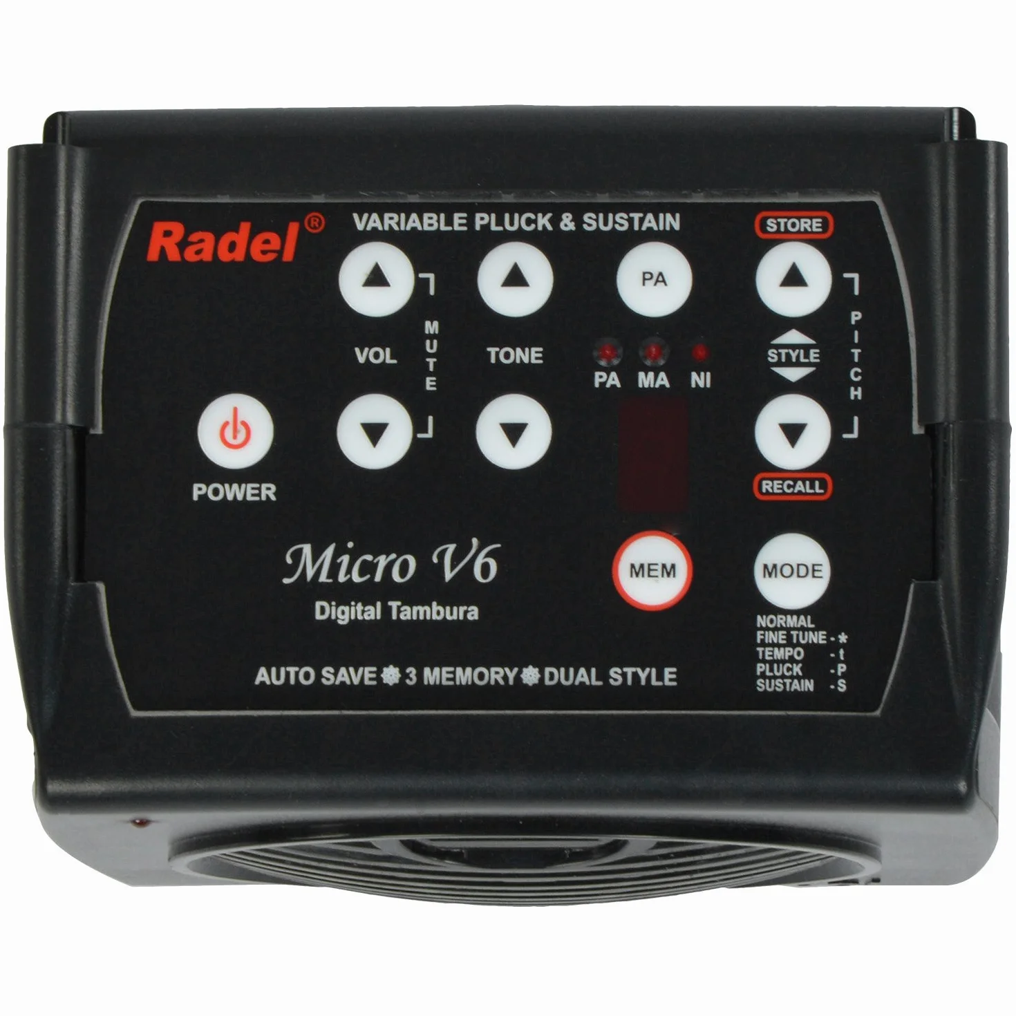 Radel Saarang Micro V6 Boîtier numérique Tambura Sruthi