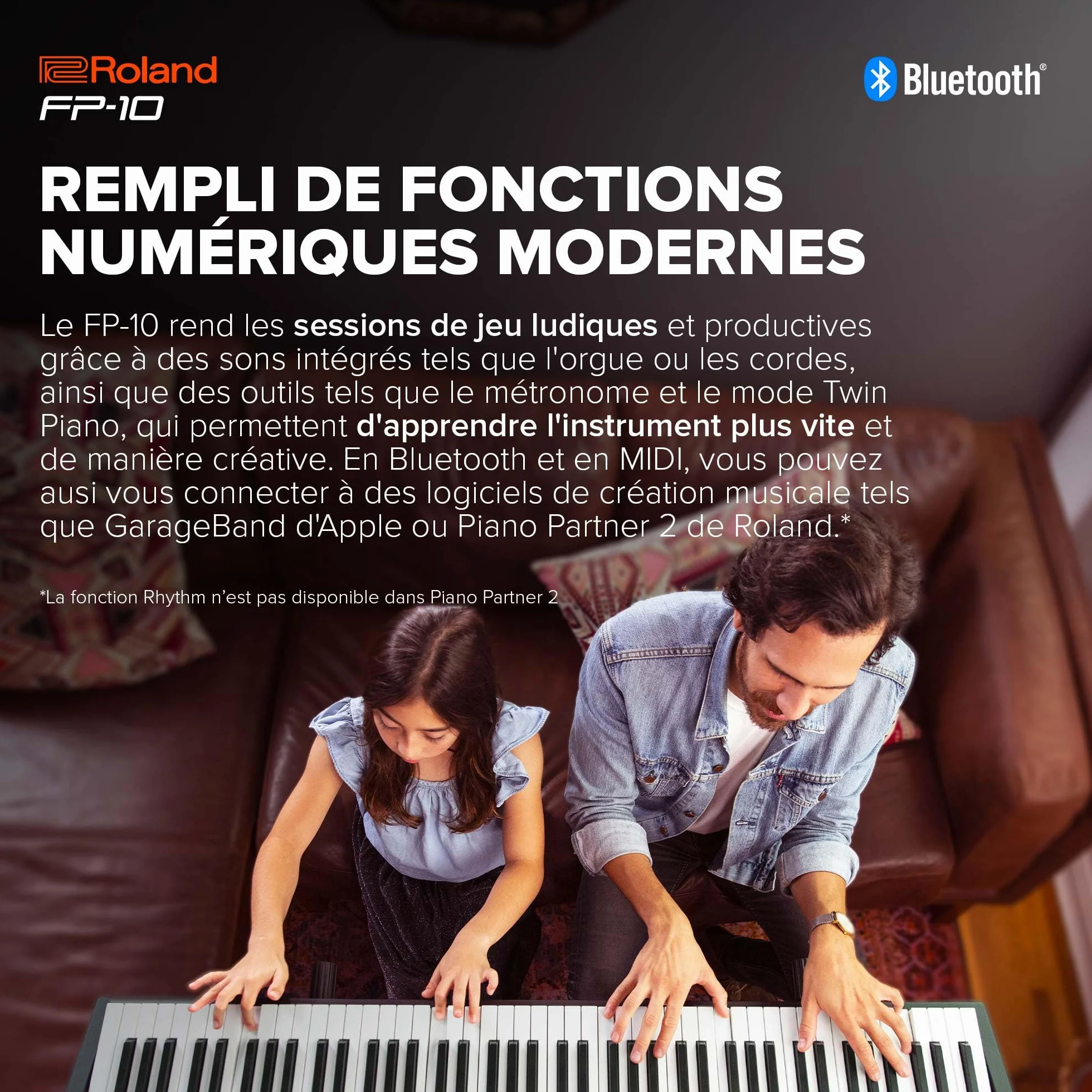 Roland FP-10 Piano numérique 88 touches SuperNATURAL Piano clavier à toucher acoustique