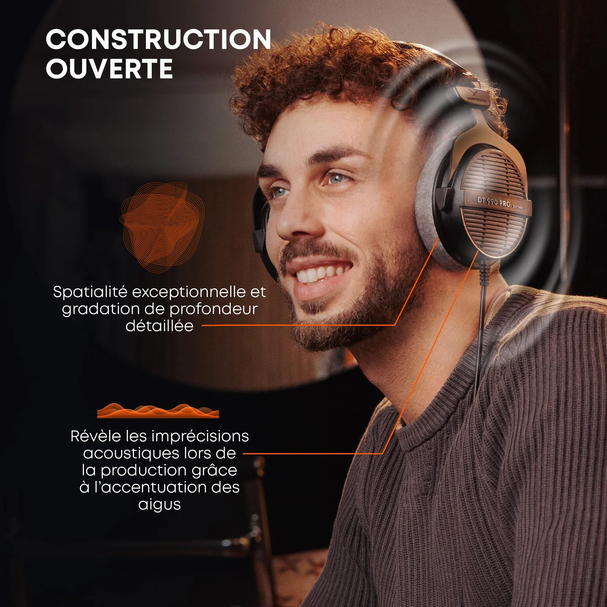 beyerdynamic DT 990 Pro Casque de Studio Supra-auriculaire Filaire 250 ohms