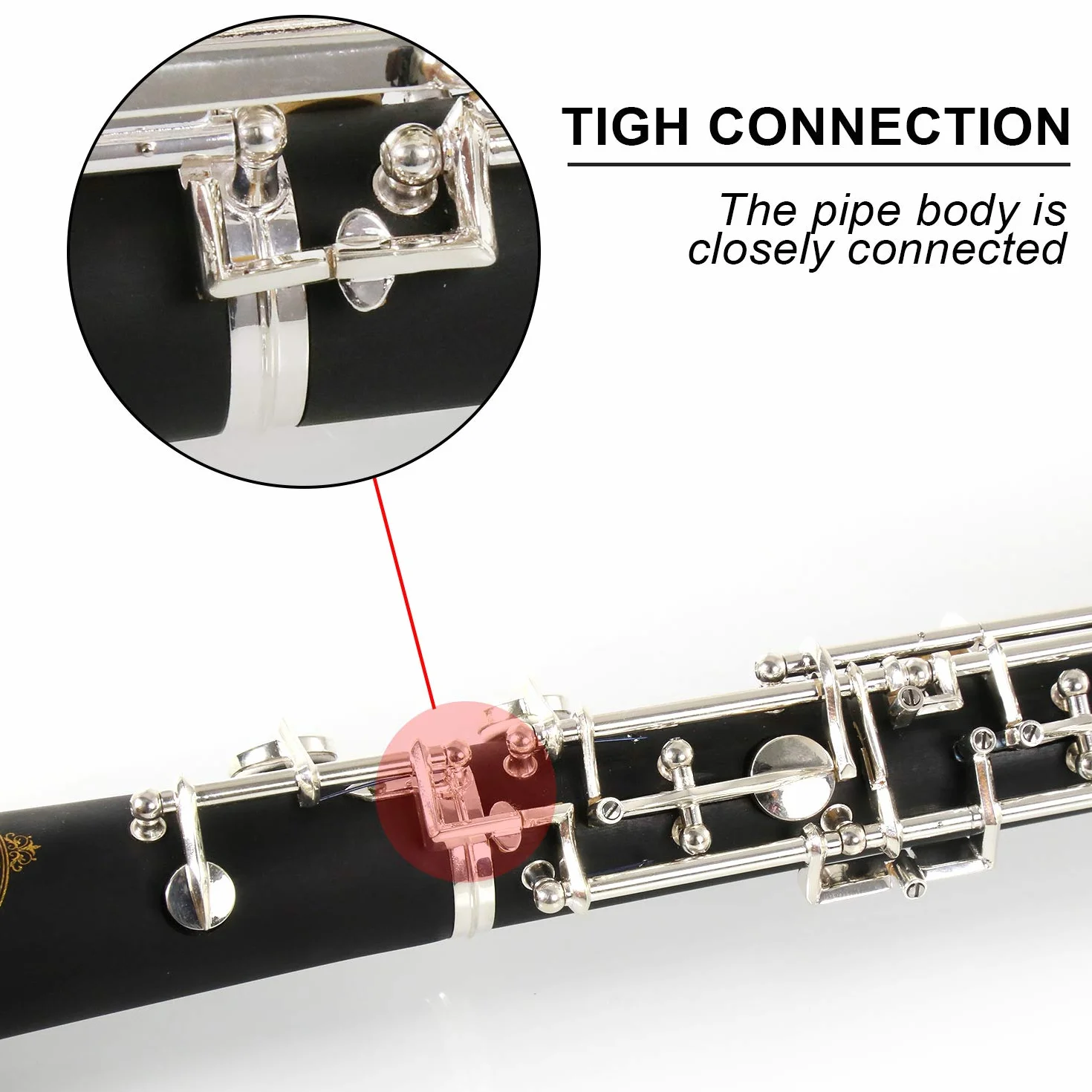 Rochix Sf15 Corps en bois composite plaqué argent avec étui