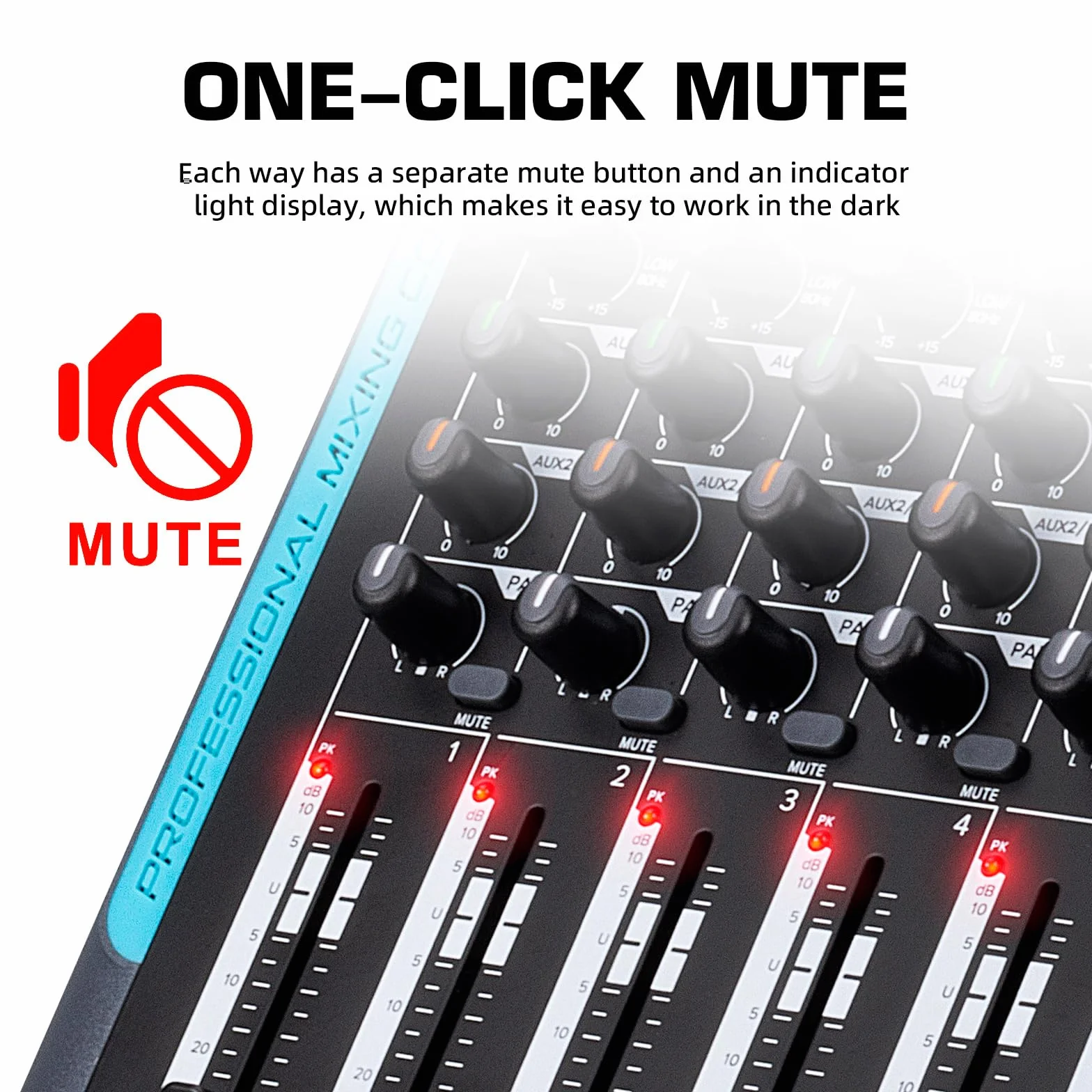 Mixeur DJ 10 Canaux avec Effets Numériques DSP 99, USB, Alimentation Fantôme 48V DP-10