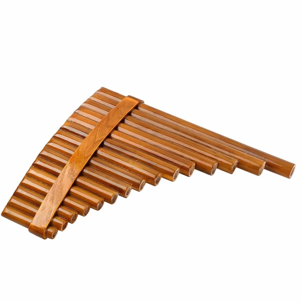 Flûte de Pan Bambou Naturel 15 Tons Sol Majeur Instrument à Vent