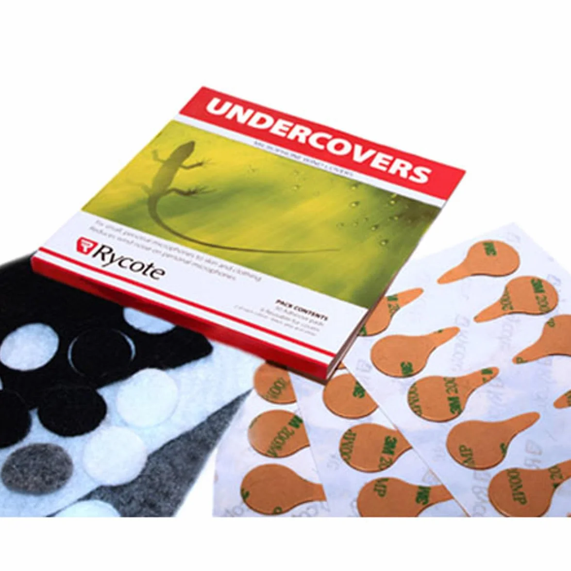 Rycote 065106 Undercovers Fixations Micro pastilles Autocollantes en tissu blanc (pack de 200)