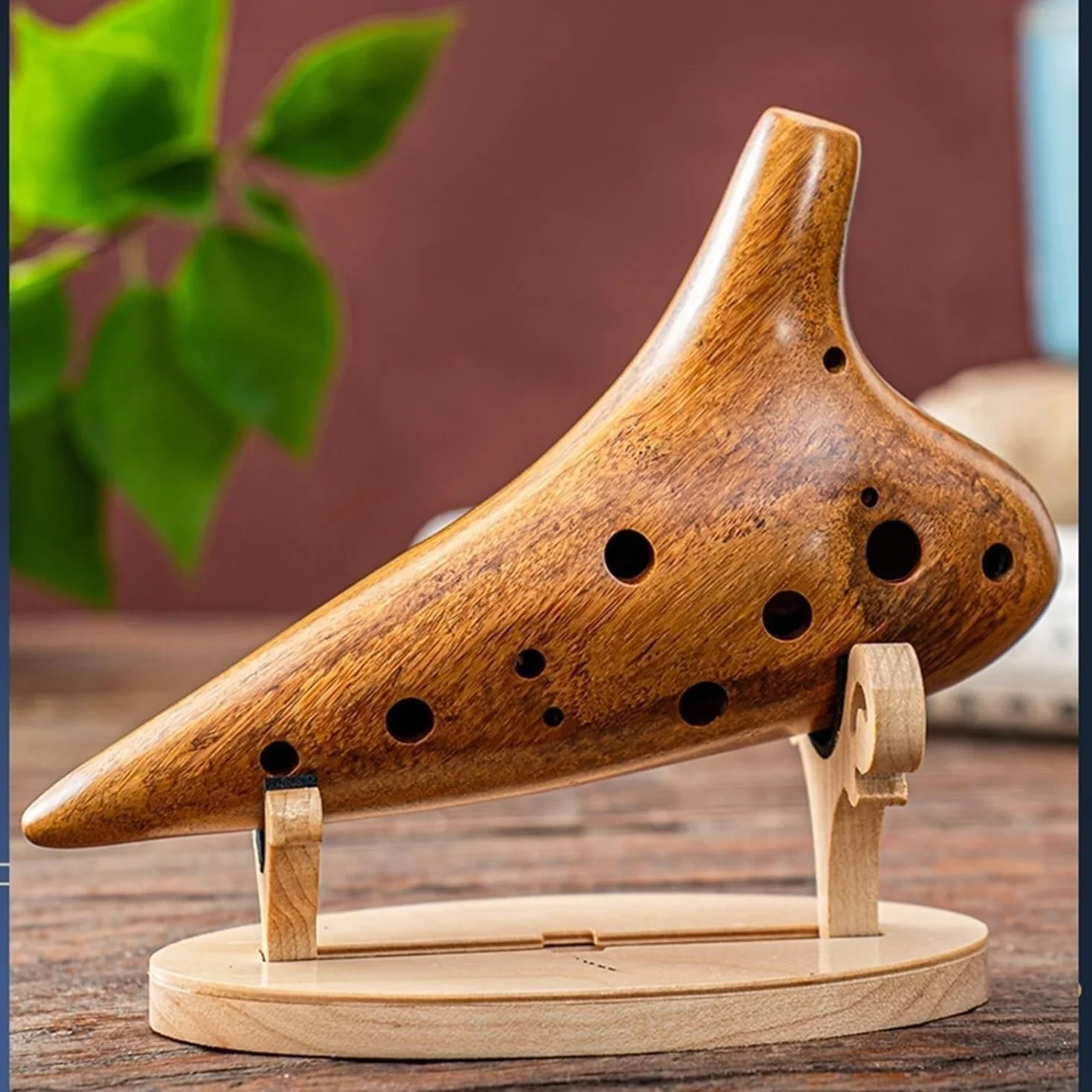 Professionnel Ocarina en Bois Alto 12 Trous Accordé en Do