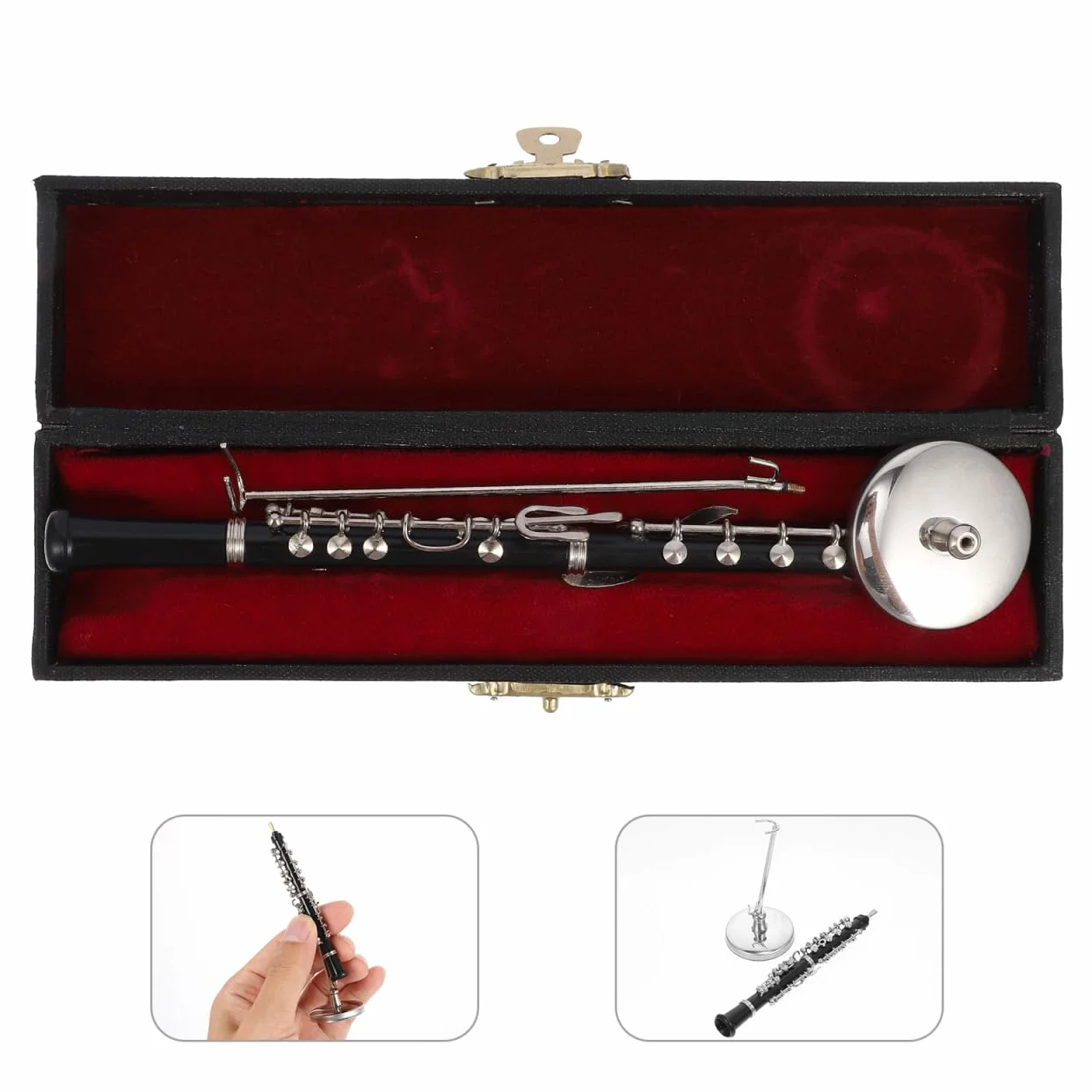 Alipis Mini Oboe Model Instrument Cuivre Clarinette Hautbois Ornement Maison Café