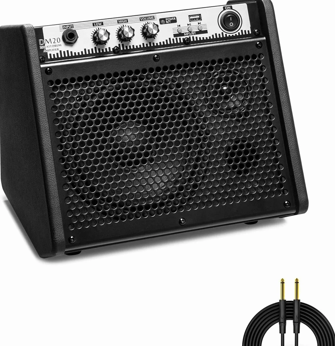 Coolmusic DM20 Moniteur Personnel Amplificateur 20W Bluetooth pour Batterie Électrique, Clavier, Guitare Acoustique