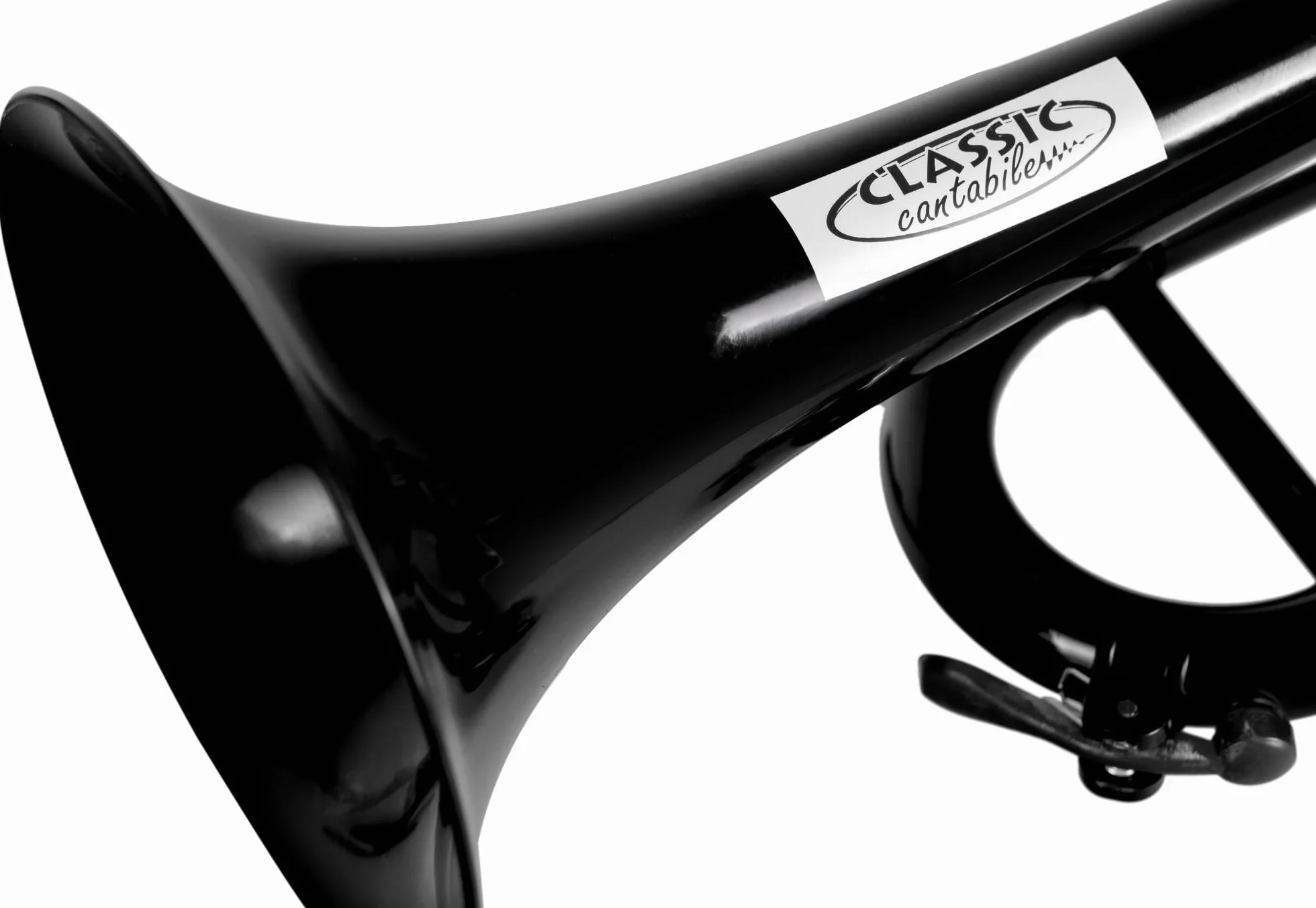 Classic Cantabile PTP-10BK Trompette Sib plastique ABS 450 g légère résistante intempéries housse 2 embouchures 2 pistons interchangeables pavillon 129 mm noir