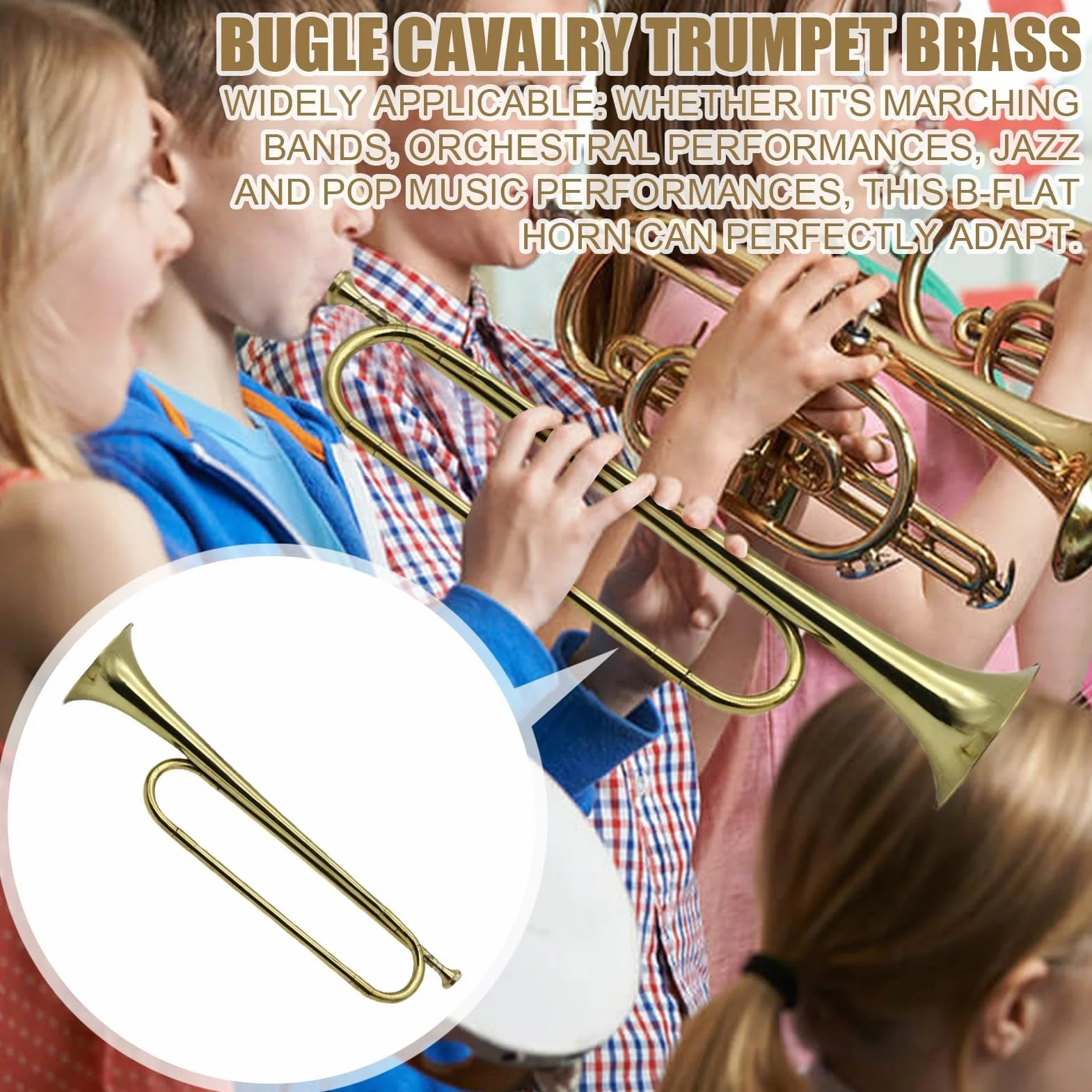 Trompette Cornet en Laiton Portable - Instrument de Musique Rétro Standard