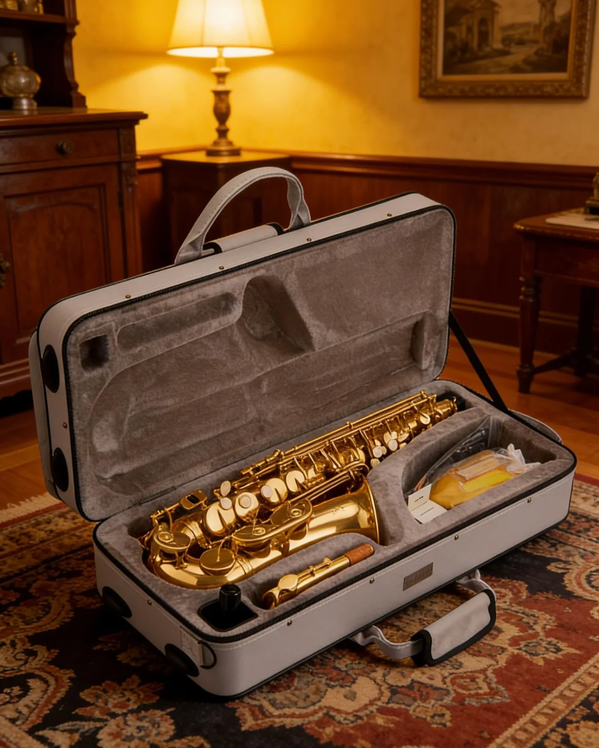 STRICH SSA-31 Kit de saxophone alto en cuivre pour débutants avec sangle, bec et anches