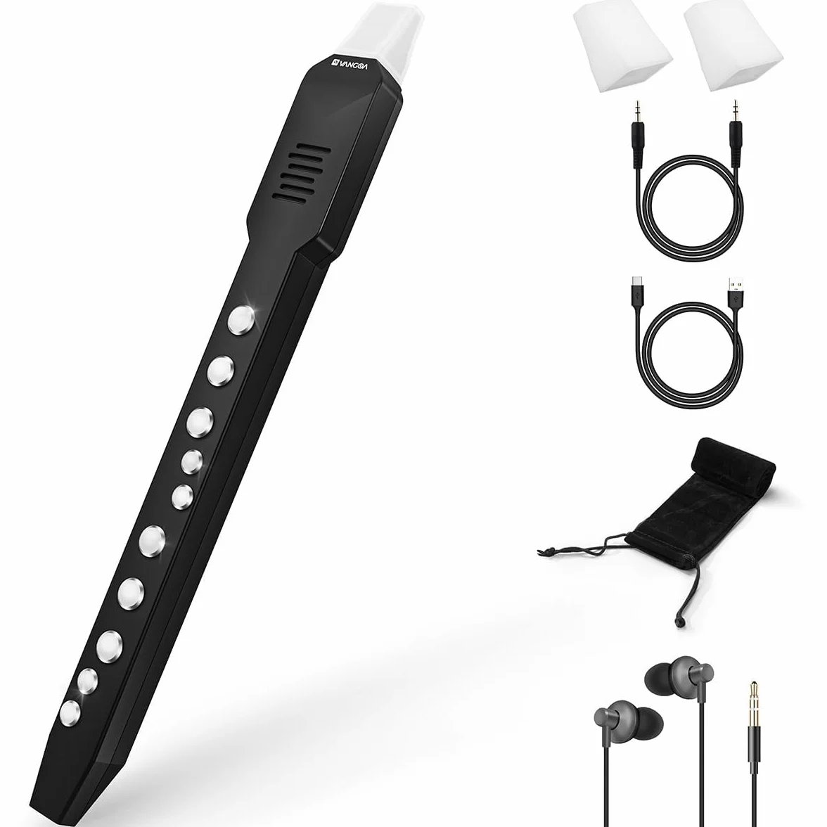 Vangoa EWI-100 Instrument de Vent Électronique Numérique Portable Rechargeable avec Embouchure Amovible