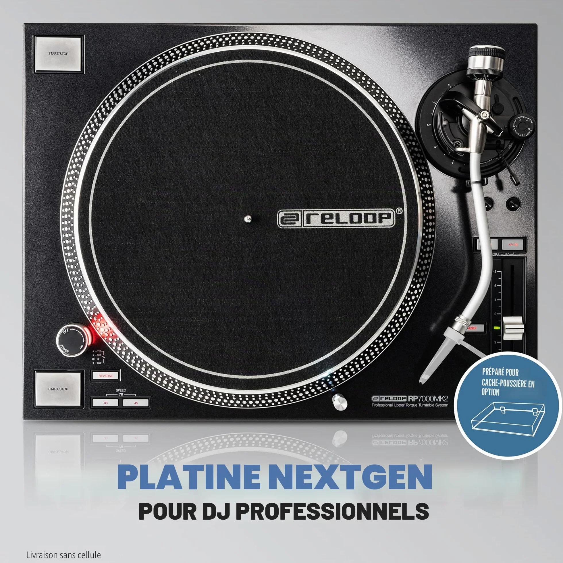 Reloop RP-7000 MK2 Platine DJ Professionnelle avec entraînement Direct Upper Torque Quartz