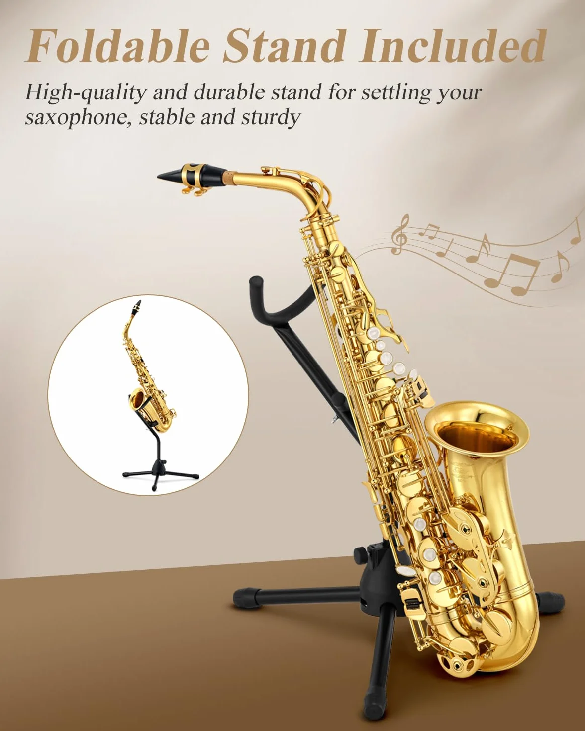 Eastar AS-Ⅱ Saxophone Alto E Plat Laqué Kit Complet avec Étui