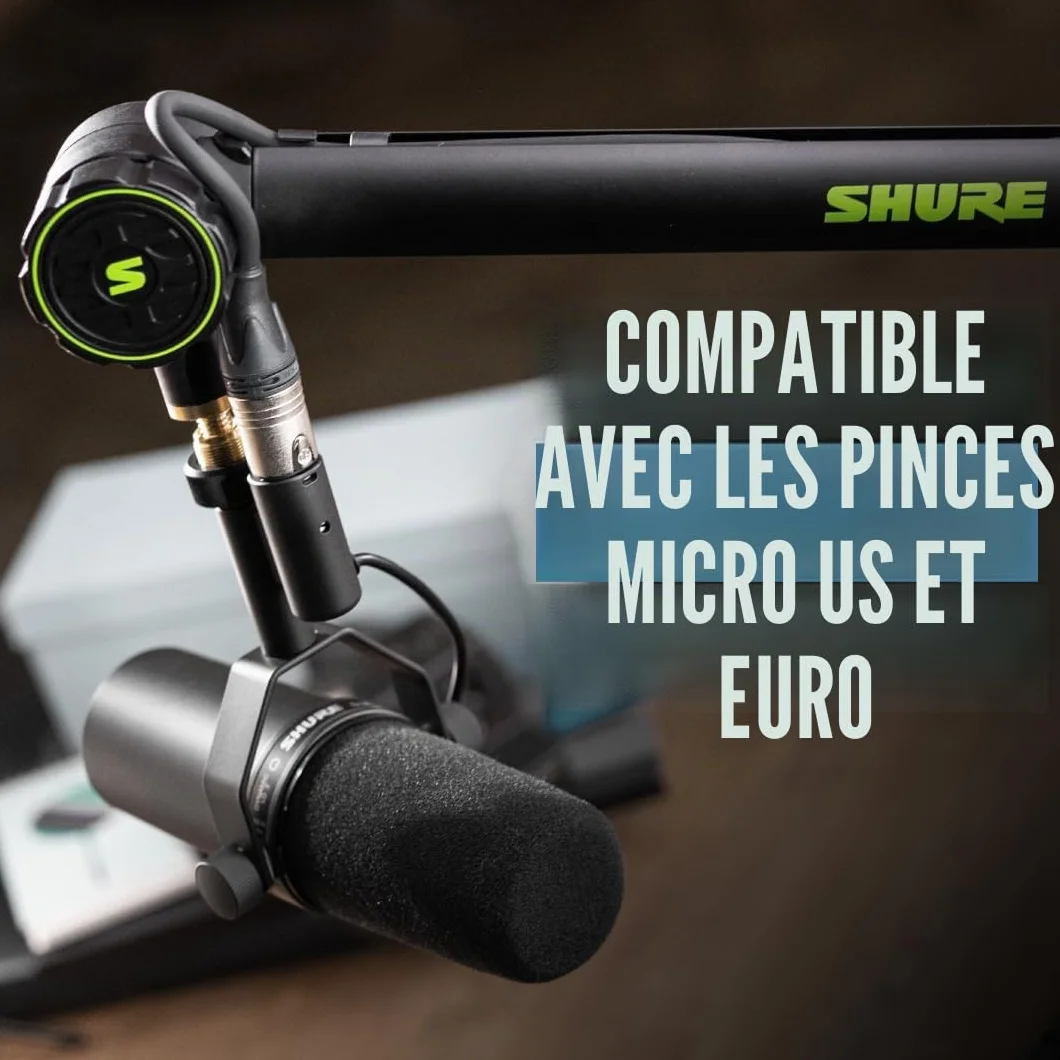 Shure Support de microphone à bras articulé monté sur bureau SH-BROADCAST1
