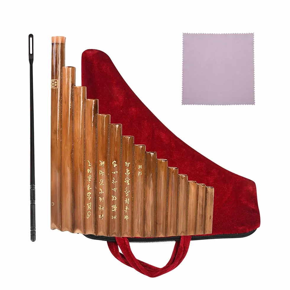 Flûte de pan en bambou 15 pipes G Key Panpipes Instrument de musique chinois pour débutant