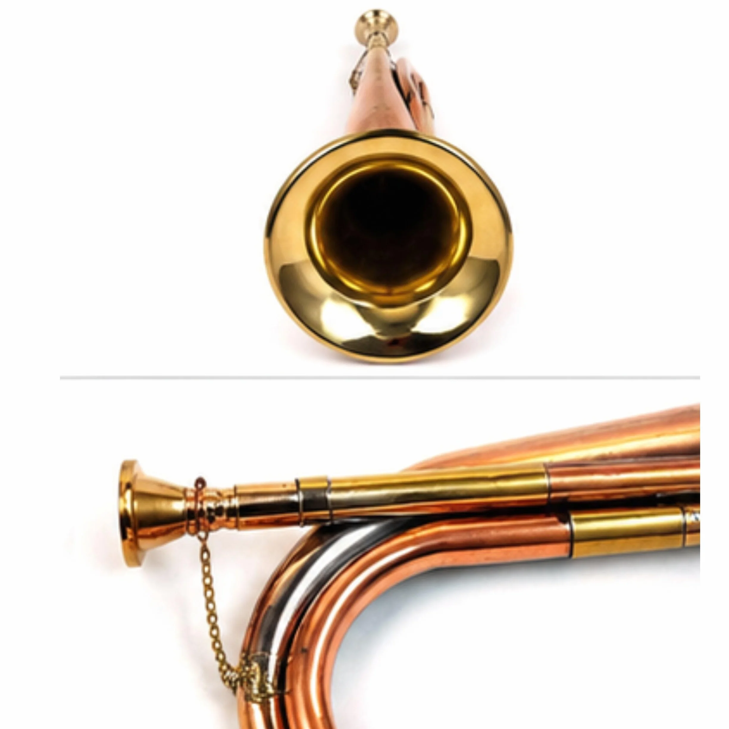 Bugle en laiton pur fait à la main Marron