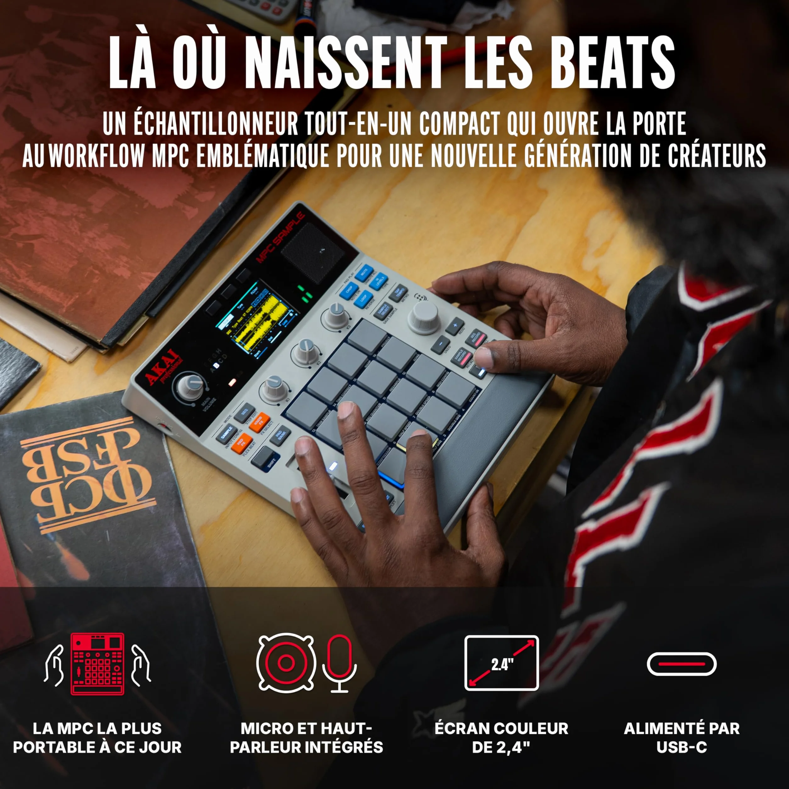 Akai Professional MPC Sample Sampler Portable Autonome avec Batterie Rechargeable USB-C