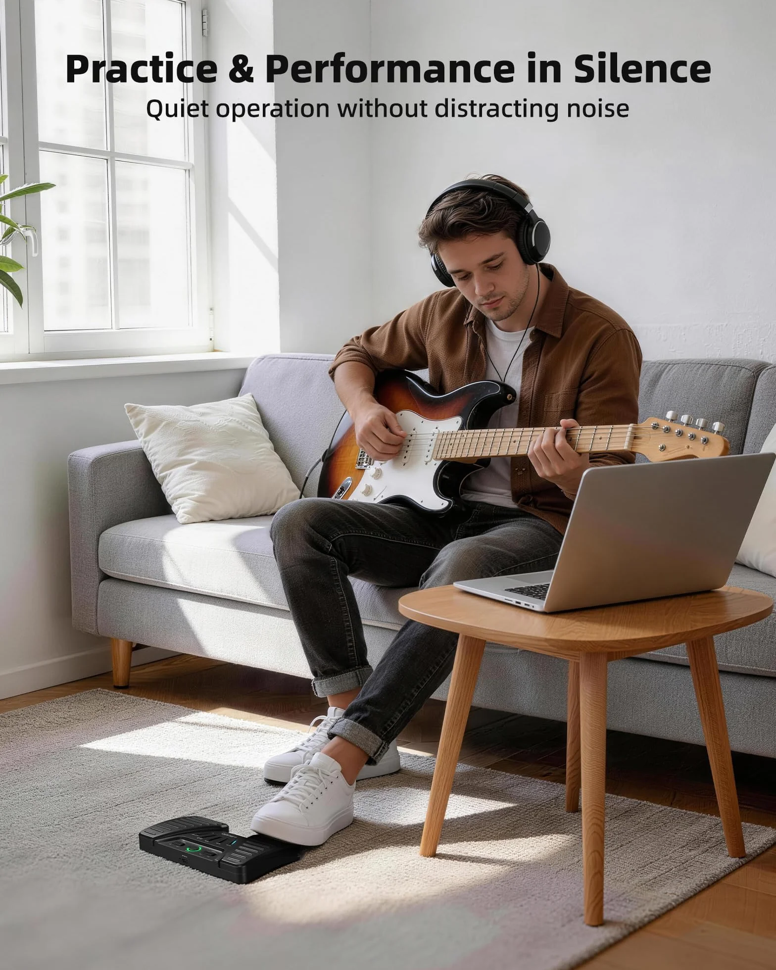 LEKATO Bluetooth Page Turning Pédale sans fil, tourne-page Bluetooth, contrôleur rechargeable pour téléphone, tablettes, 5 modes