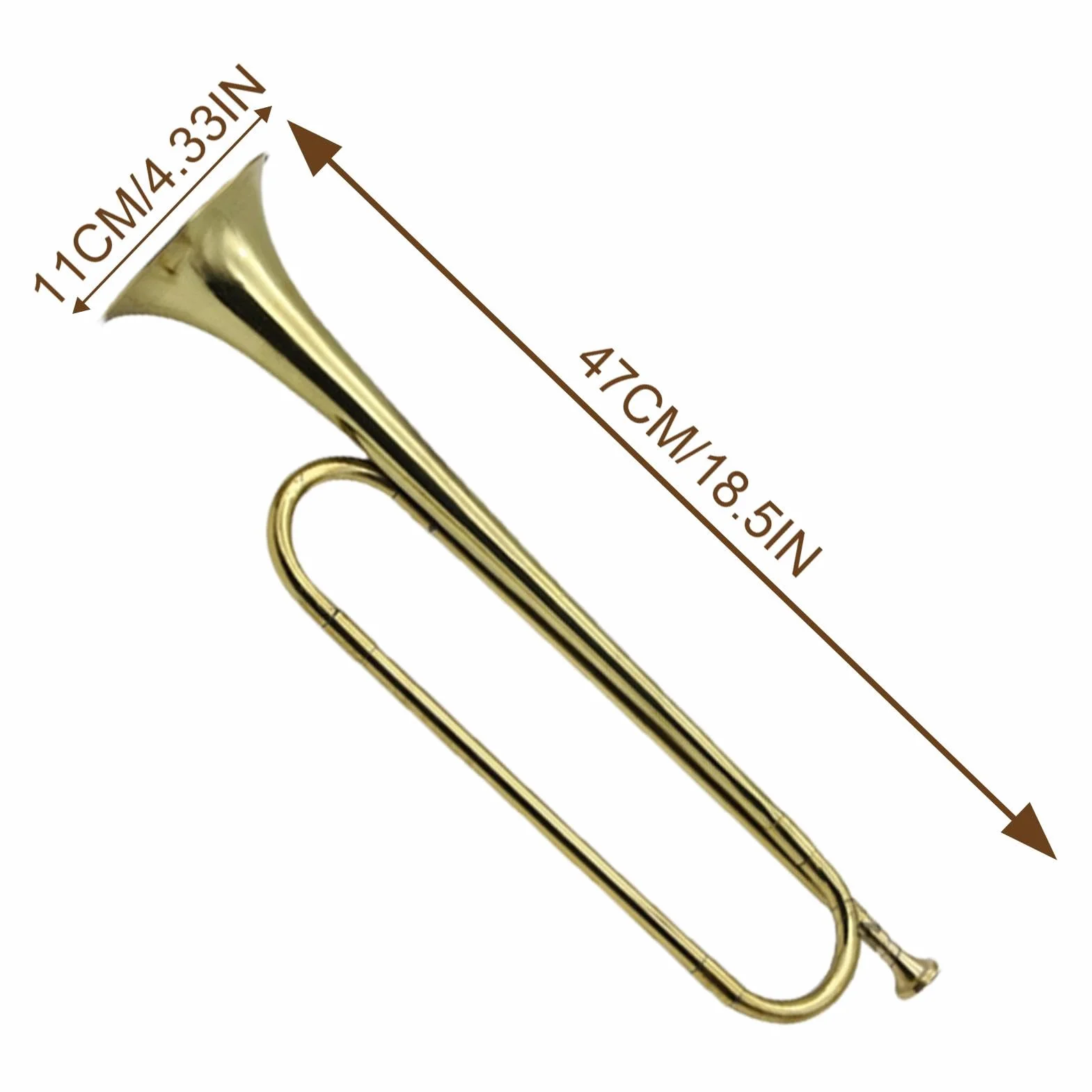Trompette de cavalerie clairon en laiton portable, instrument de musique rétro pour débutant