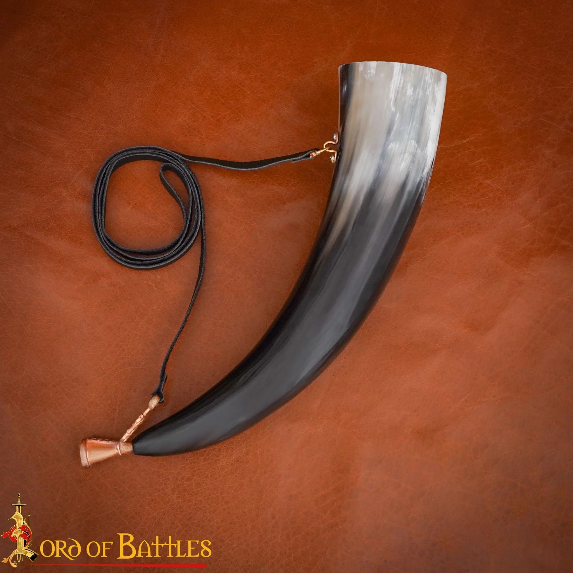 Lord of Battles Corne de soufflage Viking Gjallarhorn médiéval embouchure bronze coulé à la cire perdue