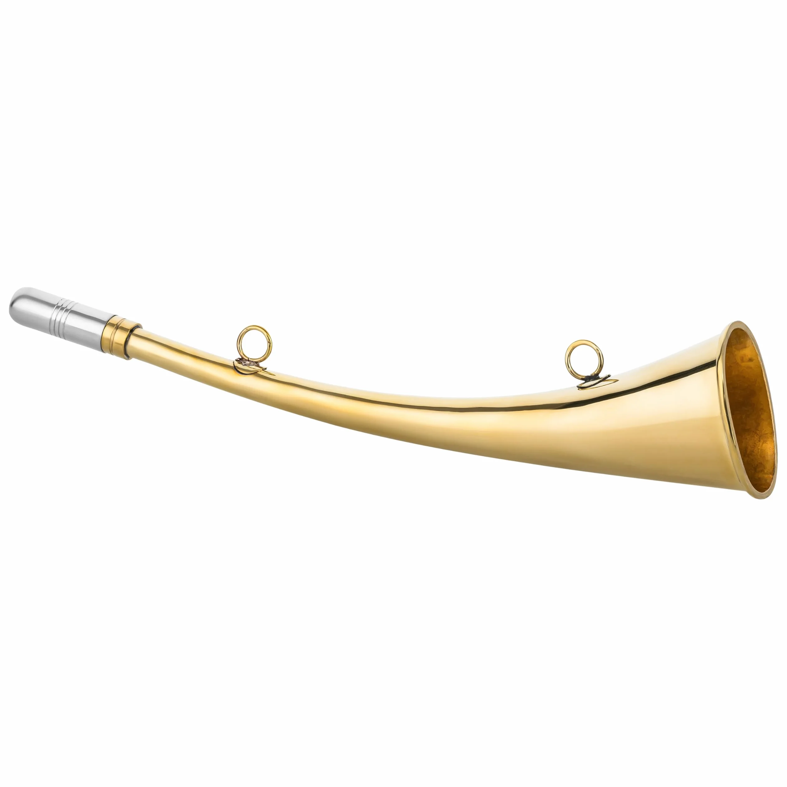 Klaxon de chasse Corne de brume en laiton poli Doré 31 cm