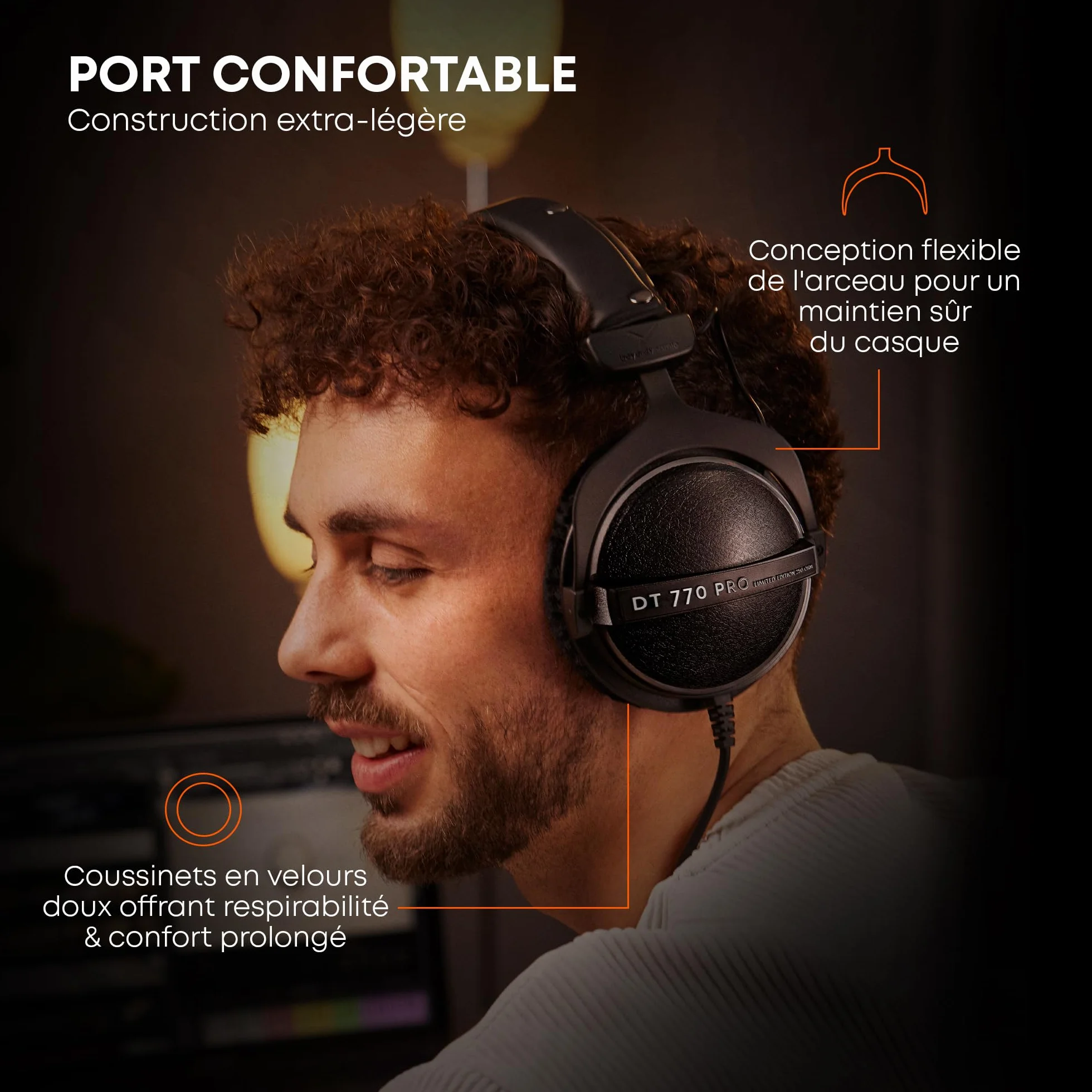 beyerdynamic DT 770 Pro 80 Ohm Casque Audio Studio Circum-aural Fermé Filaire Enregistrement Monitoring Professionnel Fabriqué Main Allemagne
