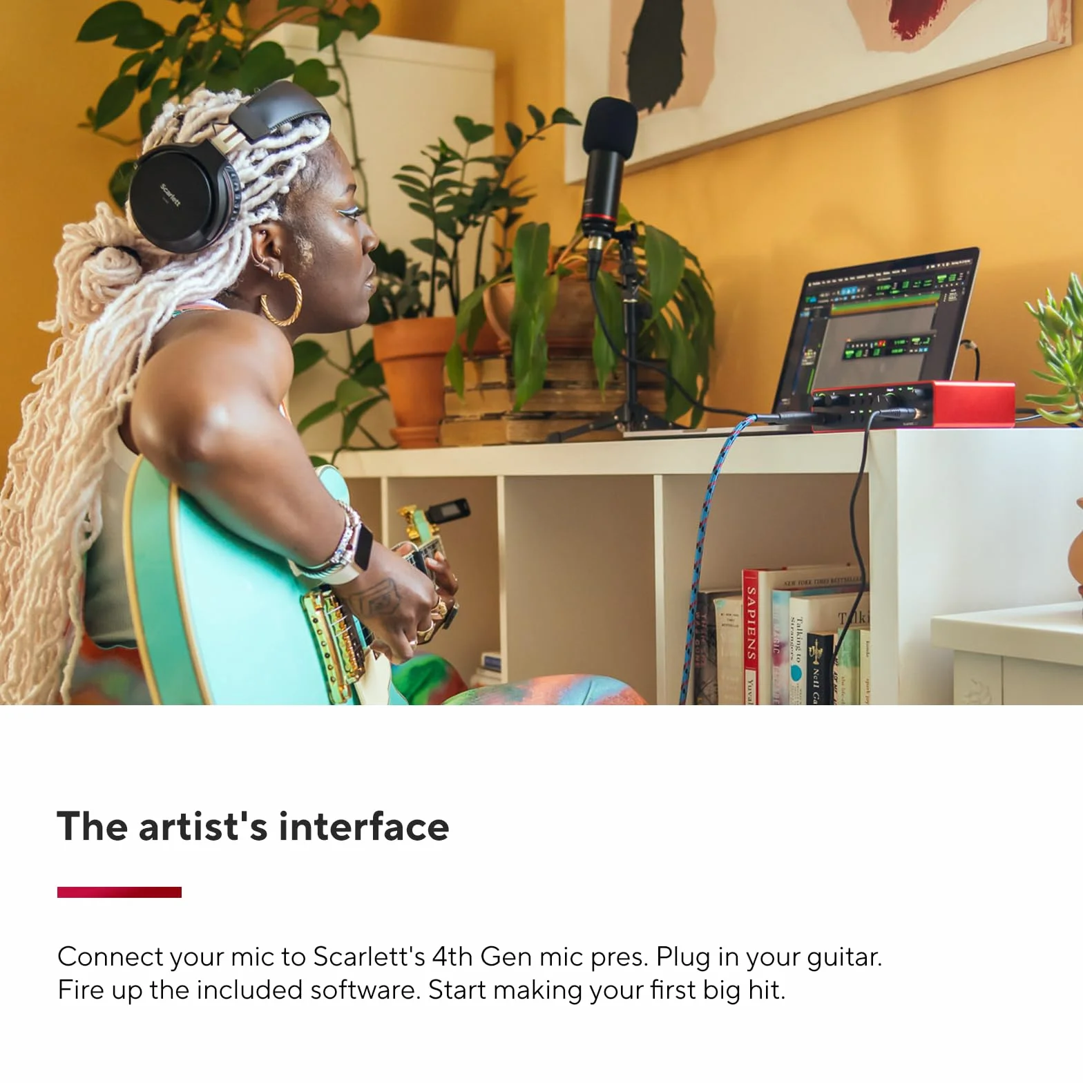 Focusrite Scarlett 2i2 4th Gen interface audio USB enregistrement streaming podcast