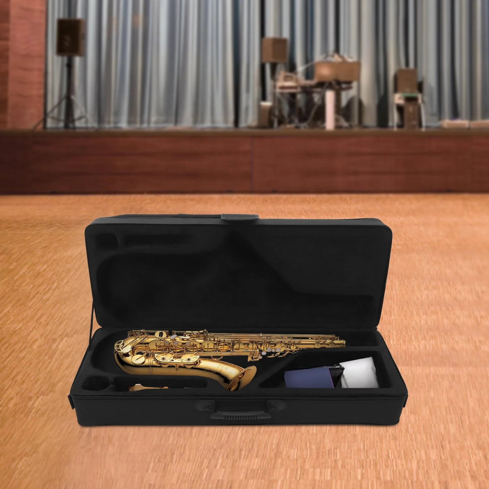 Étui Saxophone Ténor Toile Nylon Housse Transport Mousse Antichoc 31×21×82 cm