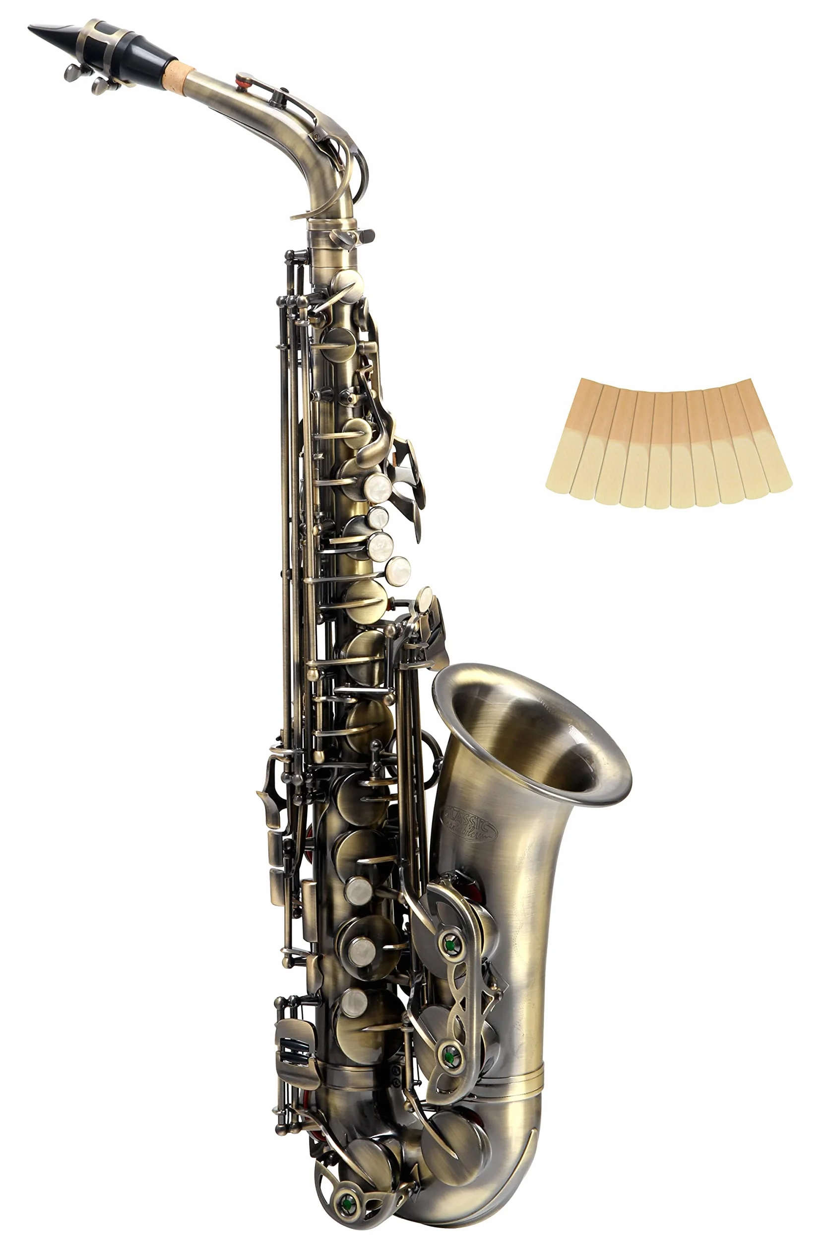 Classic Cantabile AS-450 Saxophone Alto Antique Yellow Eb Pack Économique 10 Anches