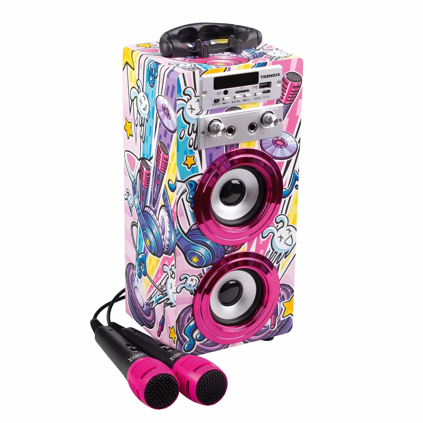 Enceinte Karaoke Karaoké Enfant 2 Microphones Cadeau Fille