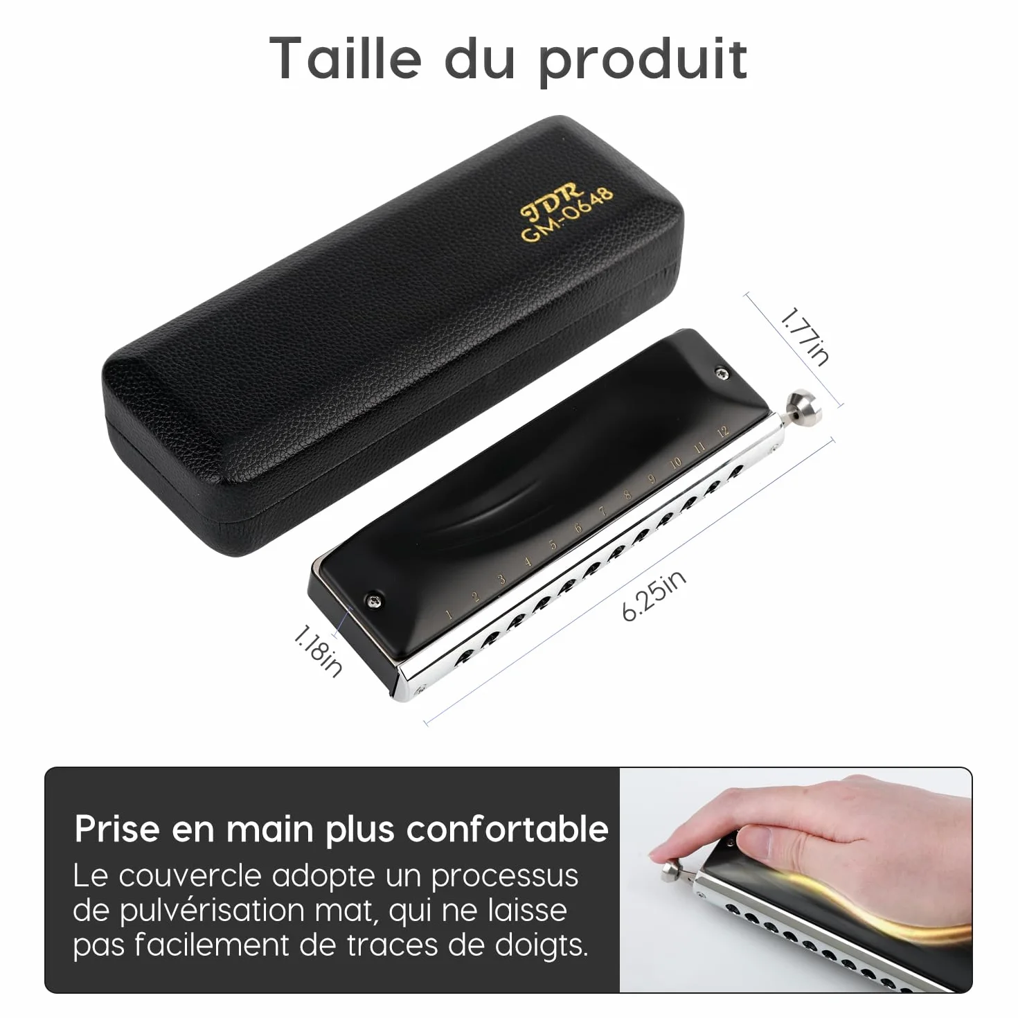 Harmonica Chromatique Clé de Do 12 Trous 48 Tonalités pour Enfants Débutants Adultes
