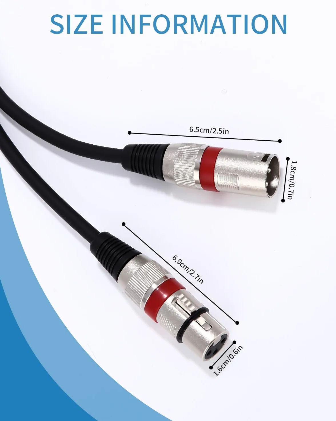 Câble XLR DMX 5M 3 Broches Mâle Femelle Connecteur Audio 3 Pins Xespis