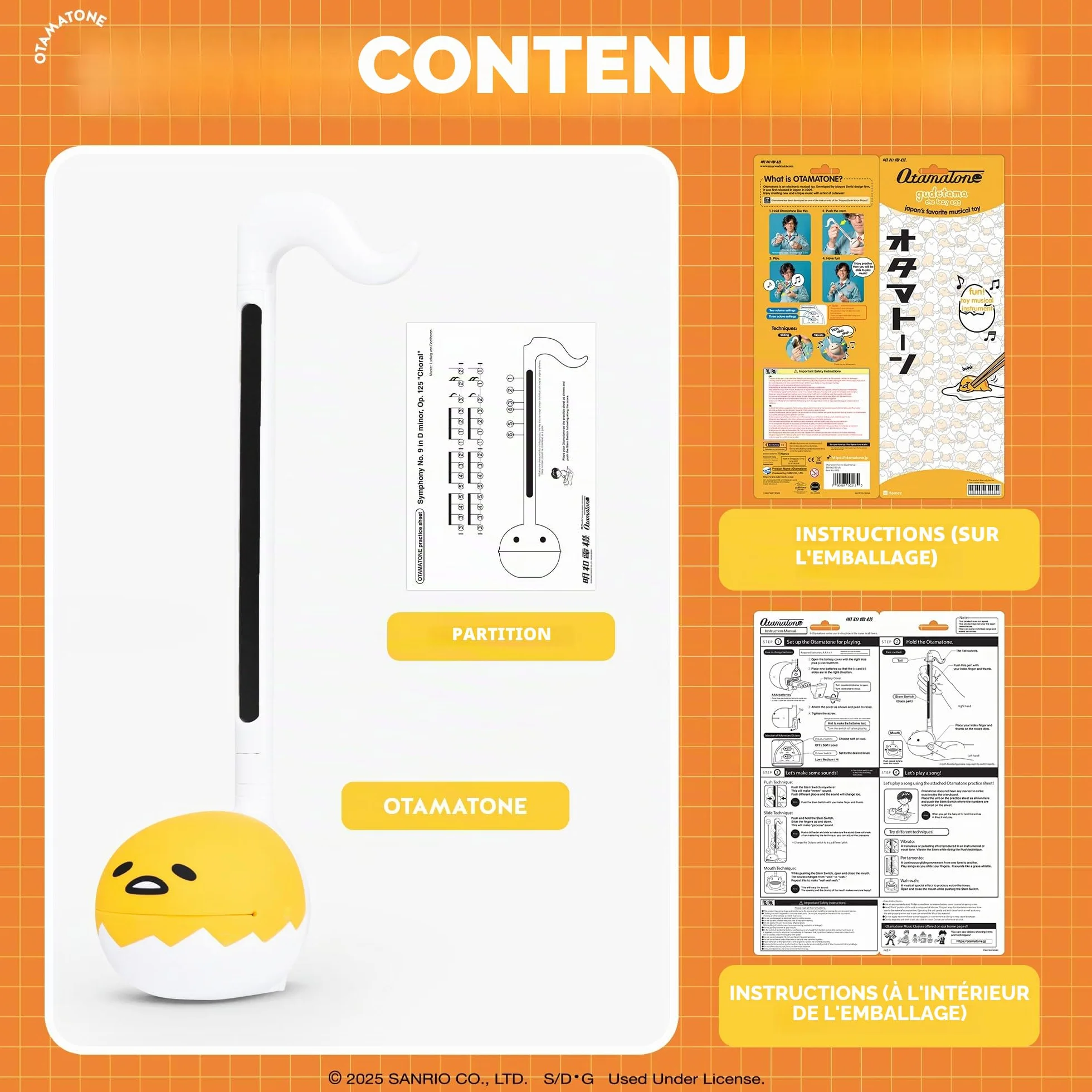 Otamatone Édition spéciale Sanrio Gudetama synthétiseur électronique par Maywa Denki