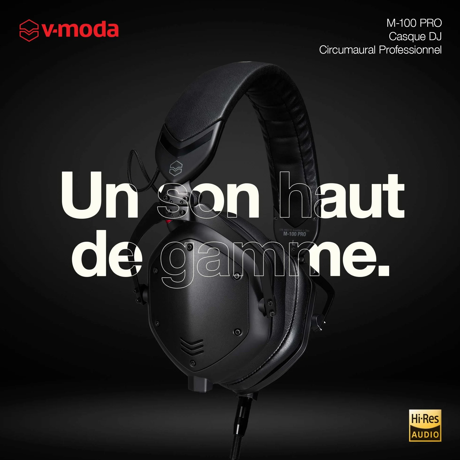 V-Moda M-100 PRO Casque professionnel circumaural DJ isolation phonique confort longue durée