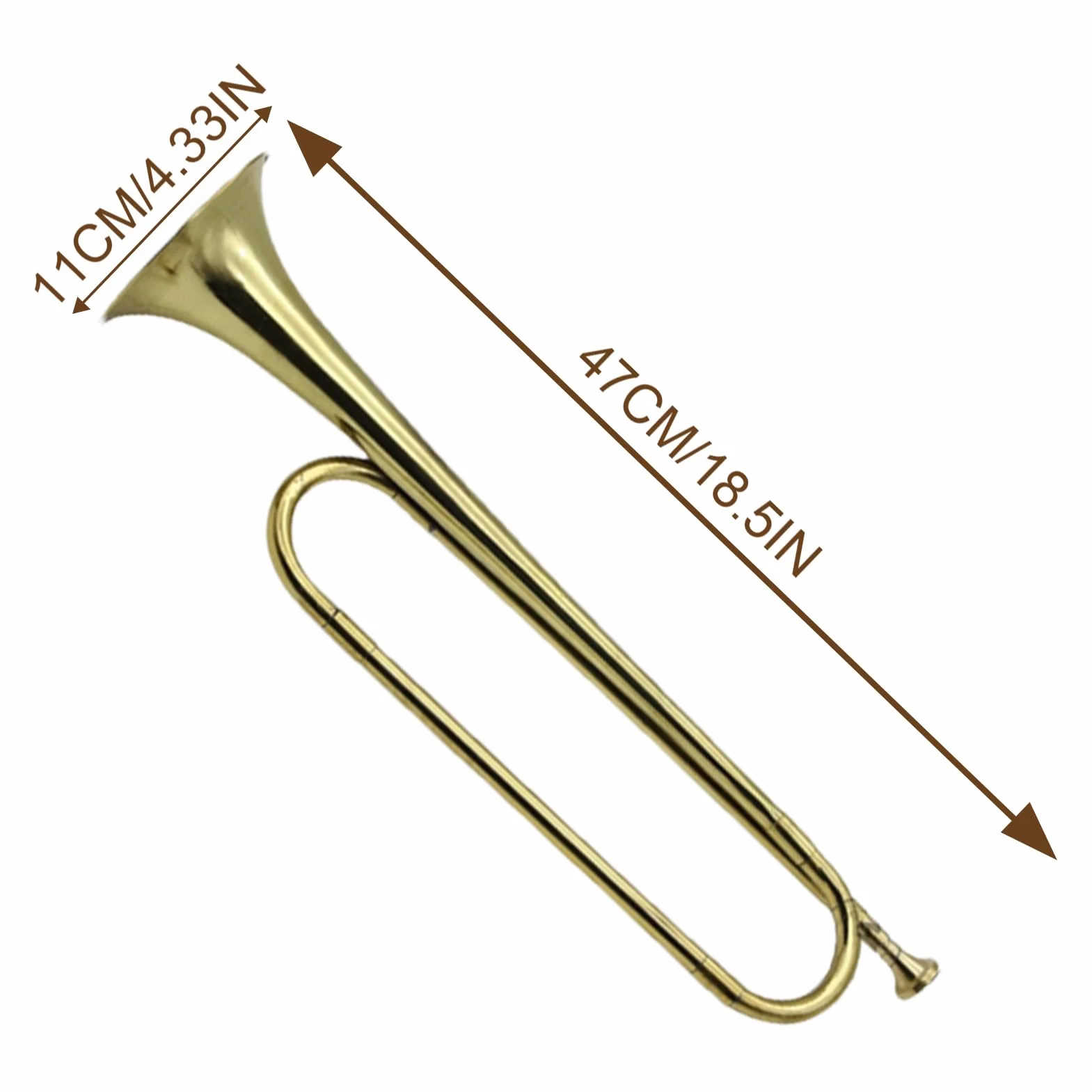 Clairon de trompette plaqué or, laiton standard B rétro portable