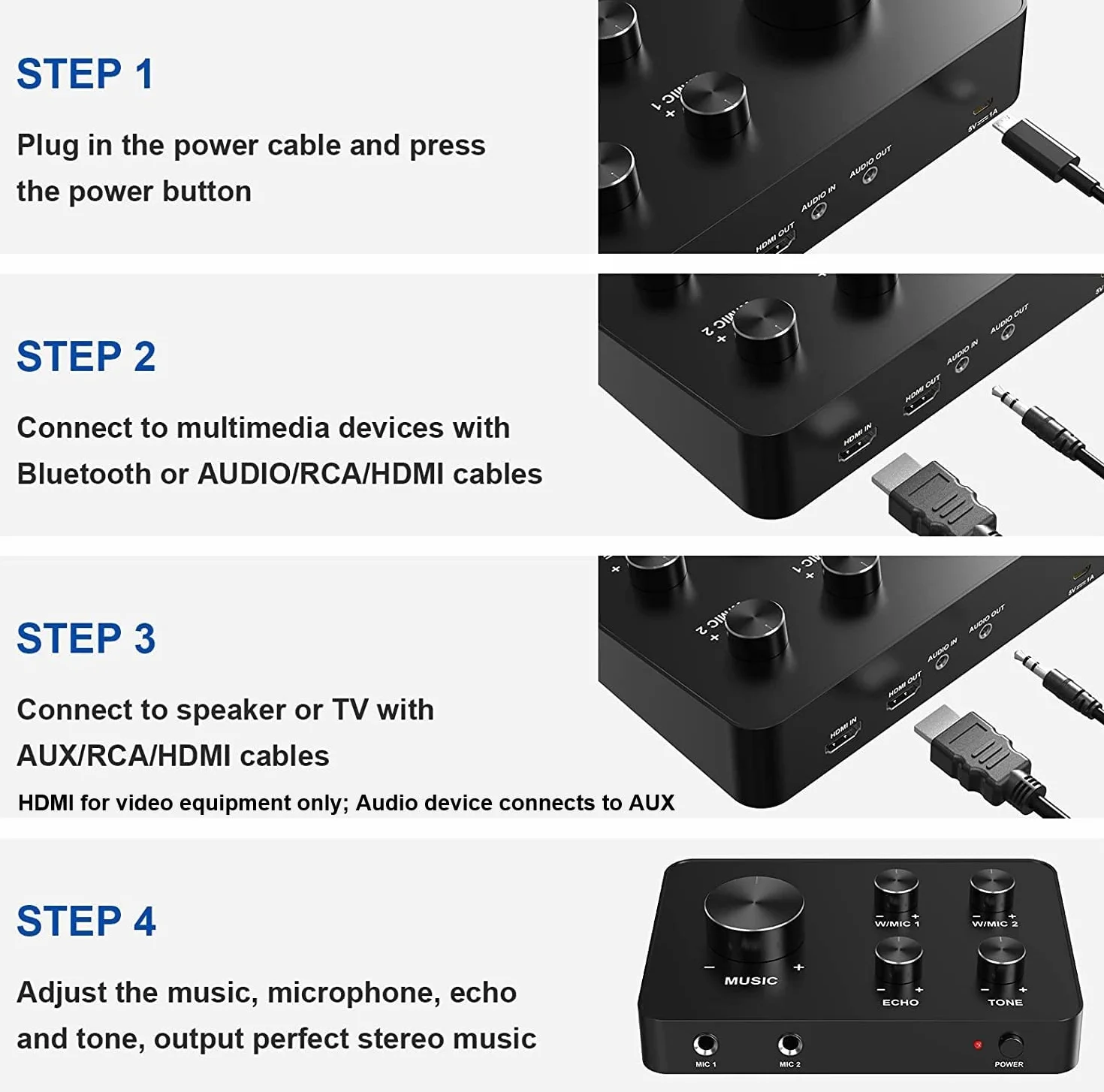 Karaoke Micro sans Fil UHF Double Portable Bluetooth pour TV PC Fête DJ Haut-Parleur 100FT