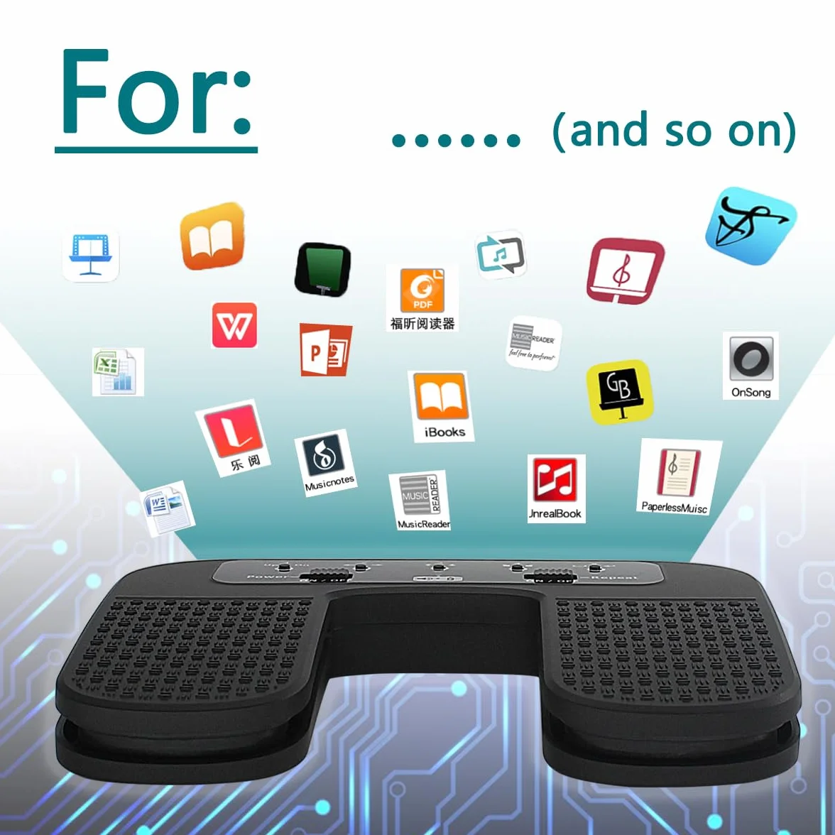 Tavsou Bluetooth Page Turner Pedal Rechargeable pour smartphones et tablettes