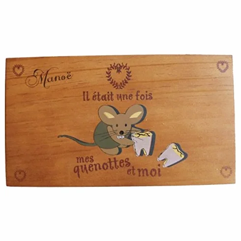Country Casa Boite à dents de lait Quenottes empreintes bracelet naissance Coffret en bois