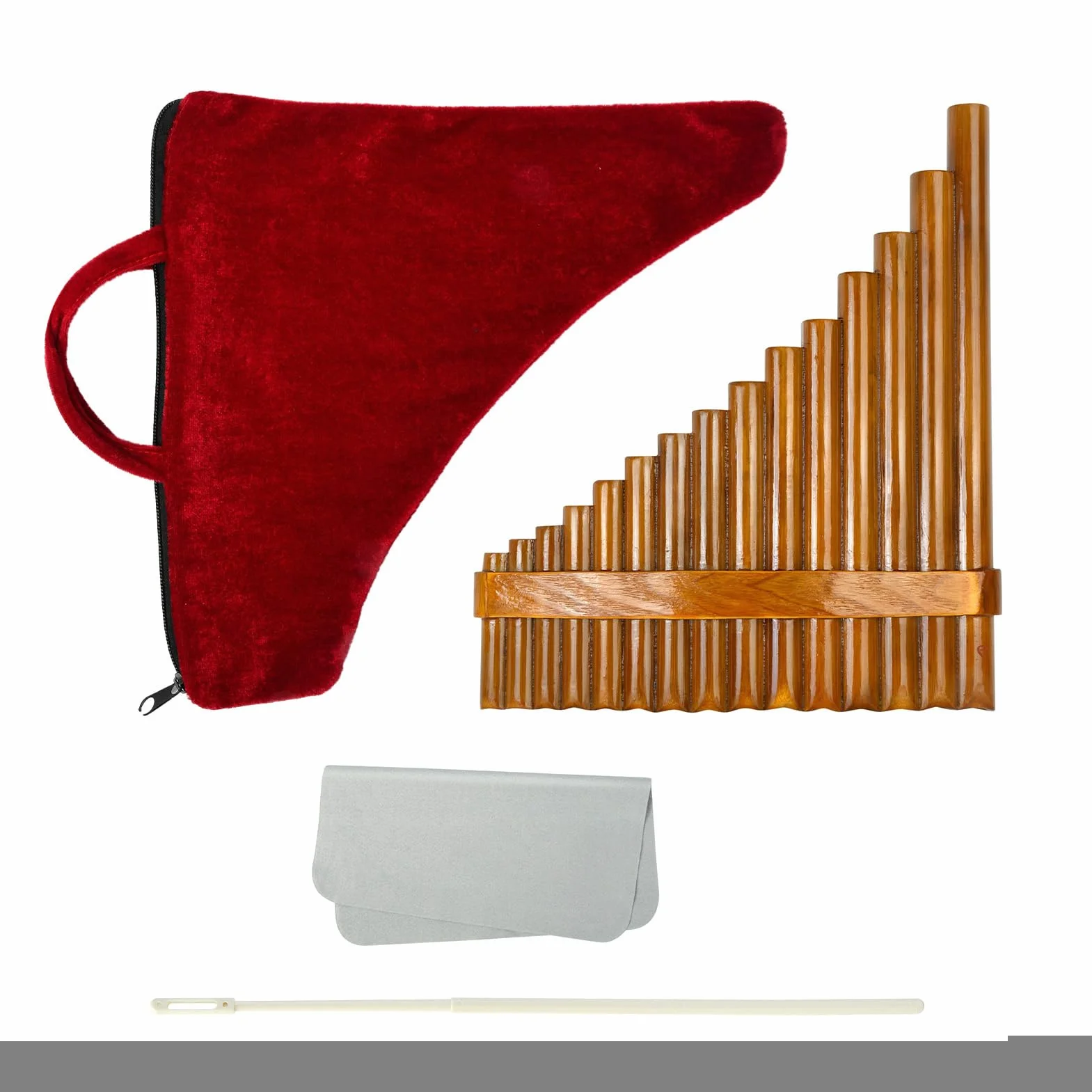 Flûte De Pan 15 Tuyaux Bambou Avec Sac De Transport, Instrument Traditionnel Chinois
