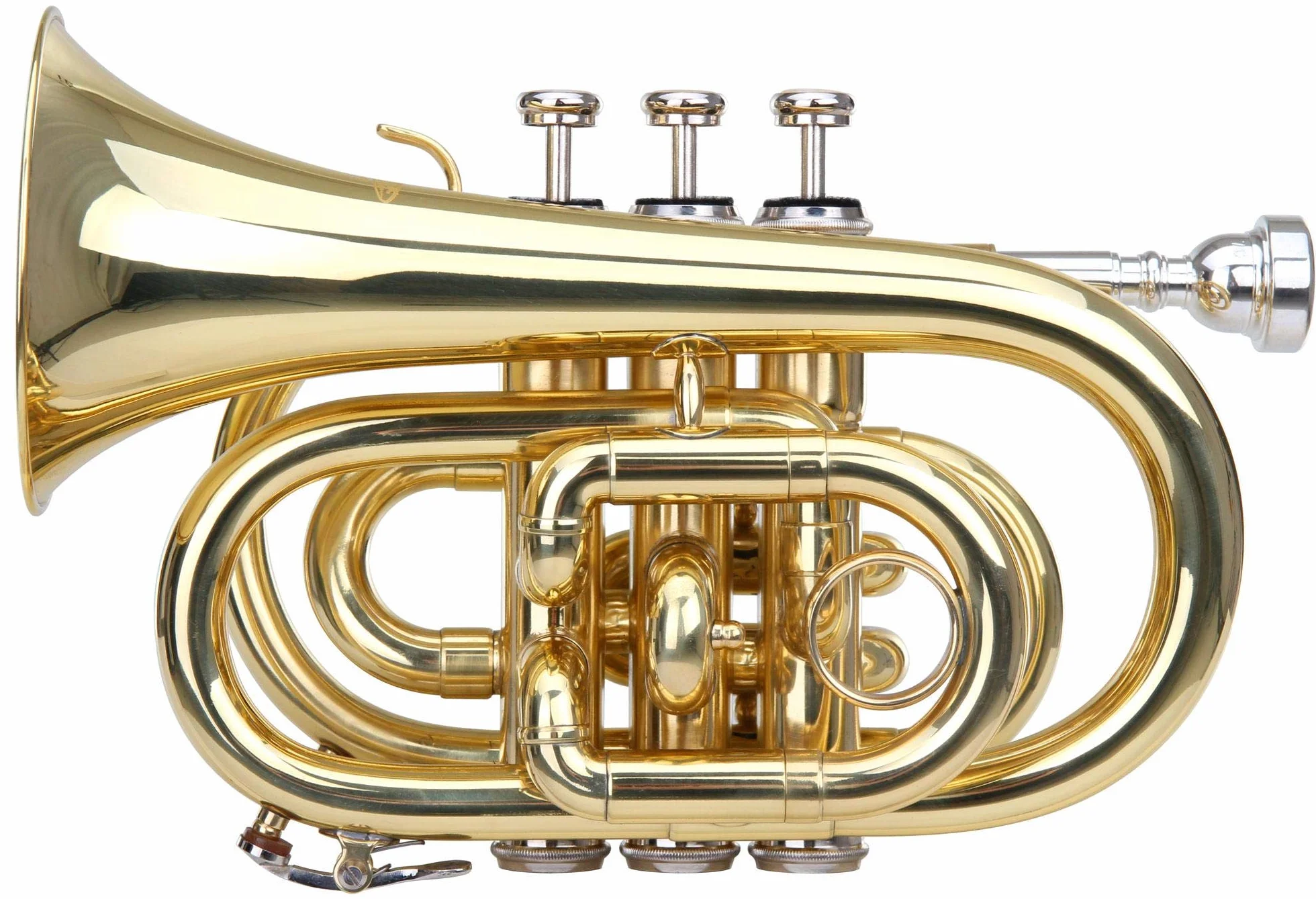 Classic Cantabile Trompette De Poche Laiton TT-400 Sib 93 mm 11,8 mm Étui léger