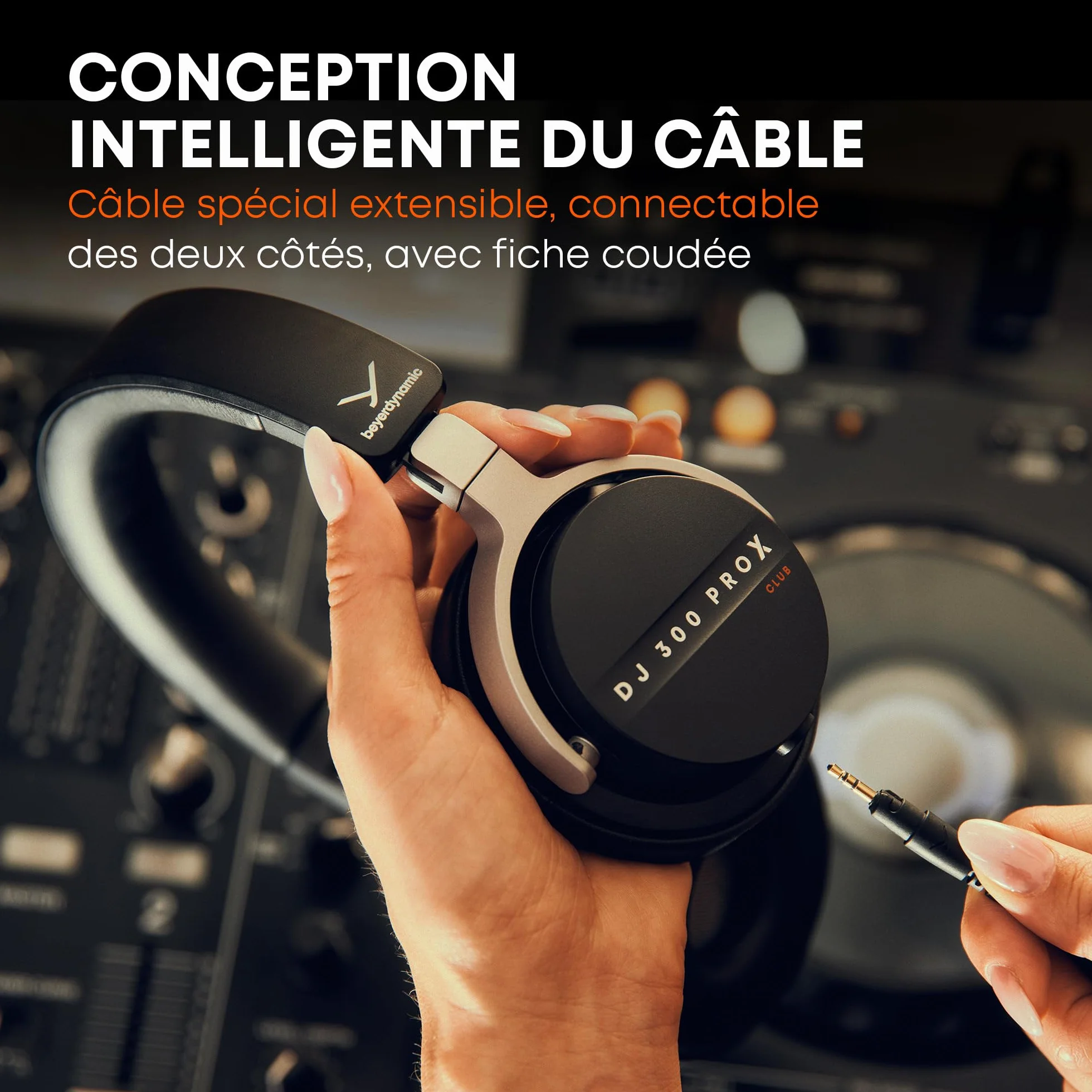 beyerdynamic DJ 300 Pro X Club Casque DJ Professionnel 2 en 1 avec Bonnets d'oreille Personnalisables et Conception fermée