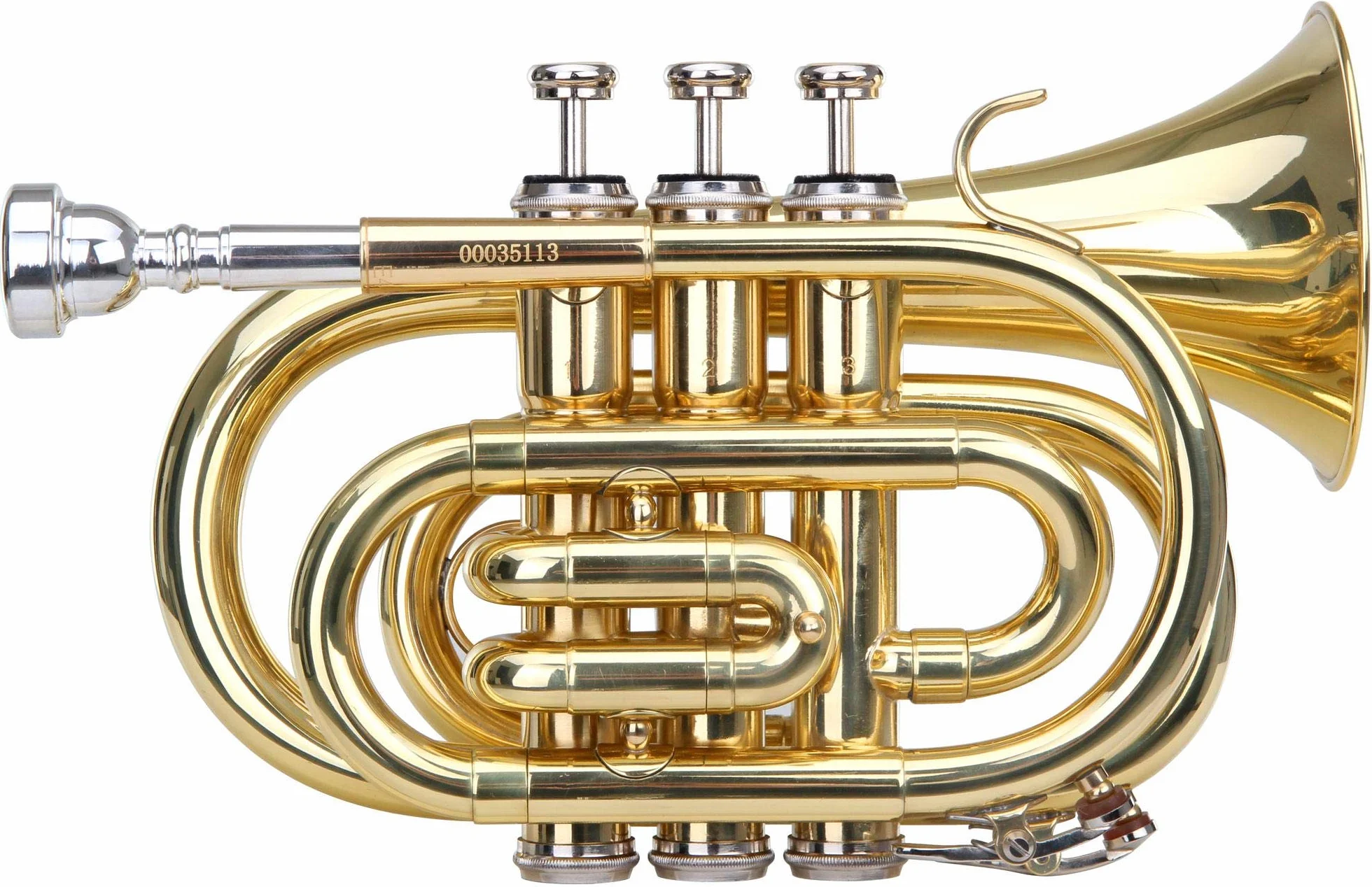 Classic Cantabile Trompette De Poche Laiton TT-400 Sib 93 mm 11,8 mm Étui léger