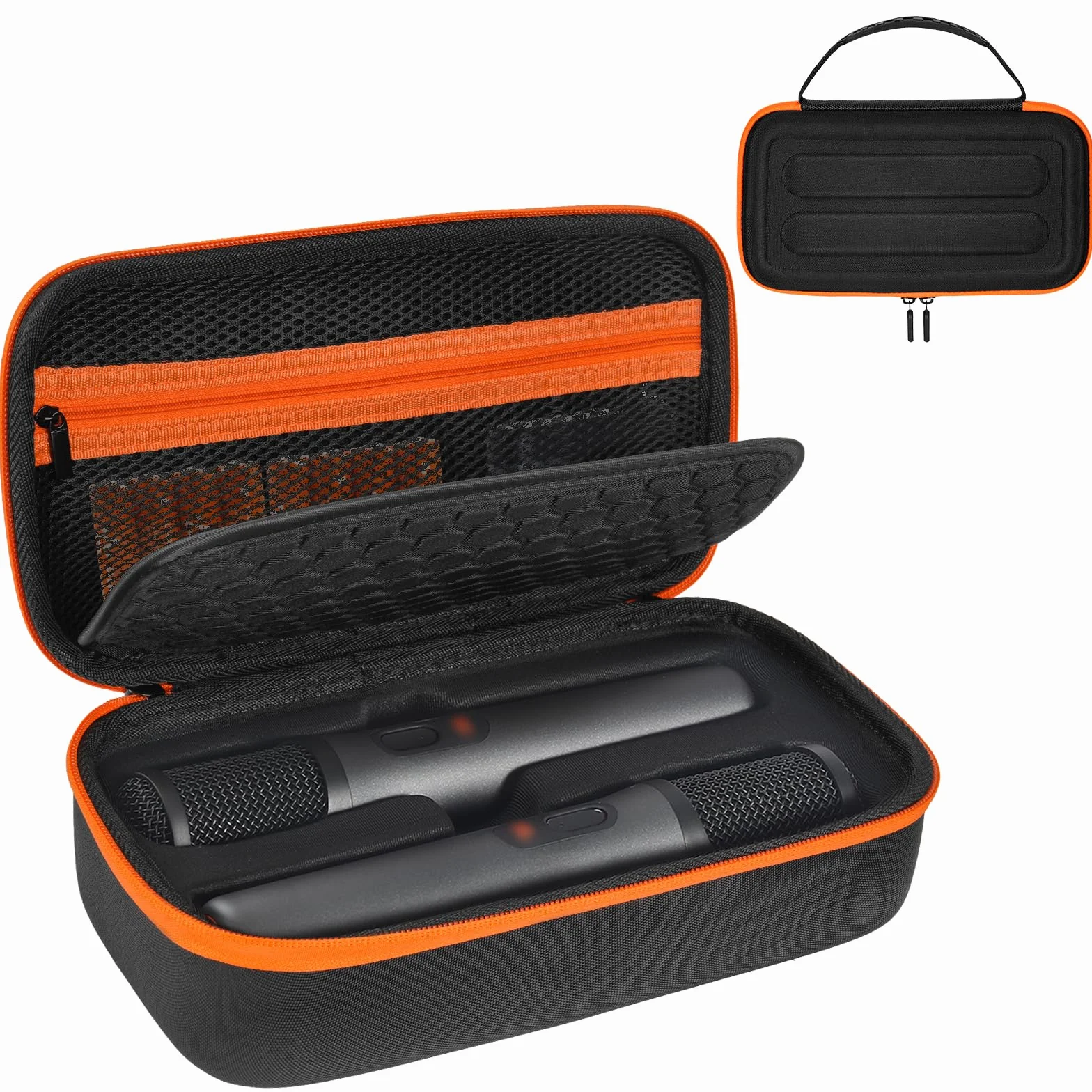 Étui pour microphone sans fil compatible JBL PartyBox – 2 microphones numériques, sac de rangement portable, noir